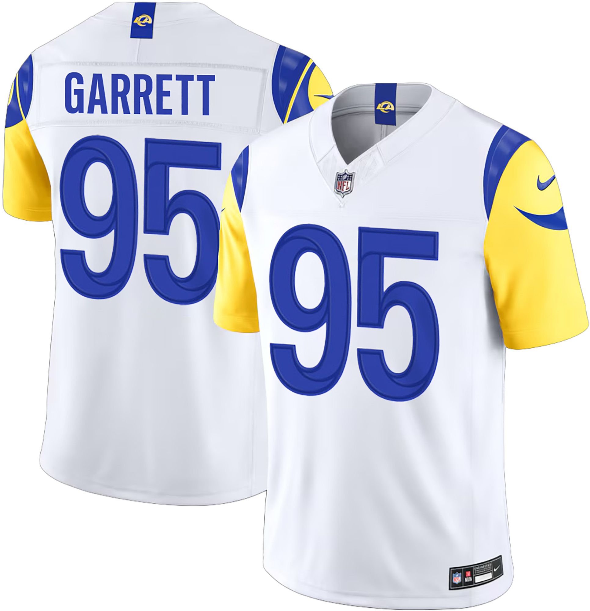 Nike Men's Los Angeles Rams Myles Garrett #95 White Game Jersey