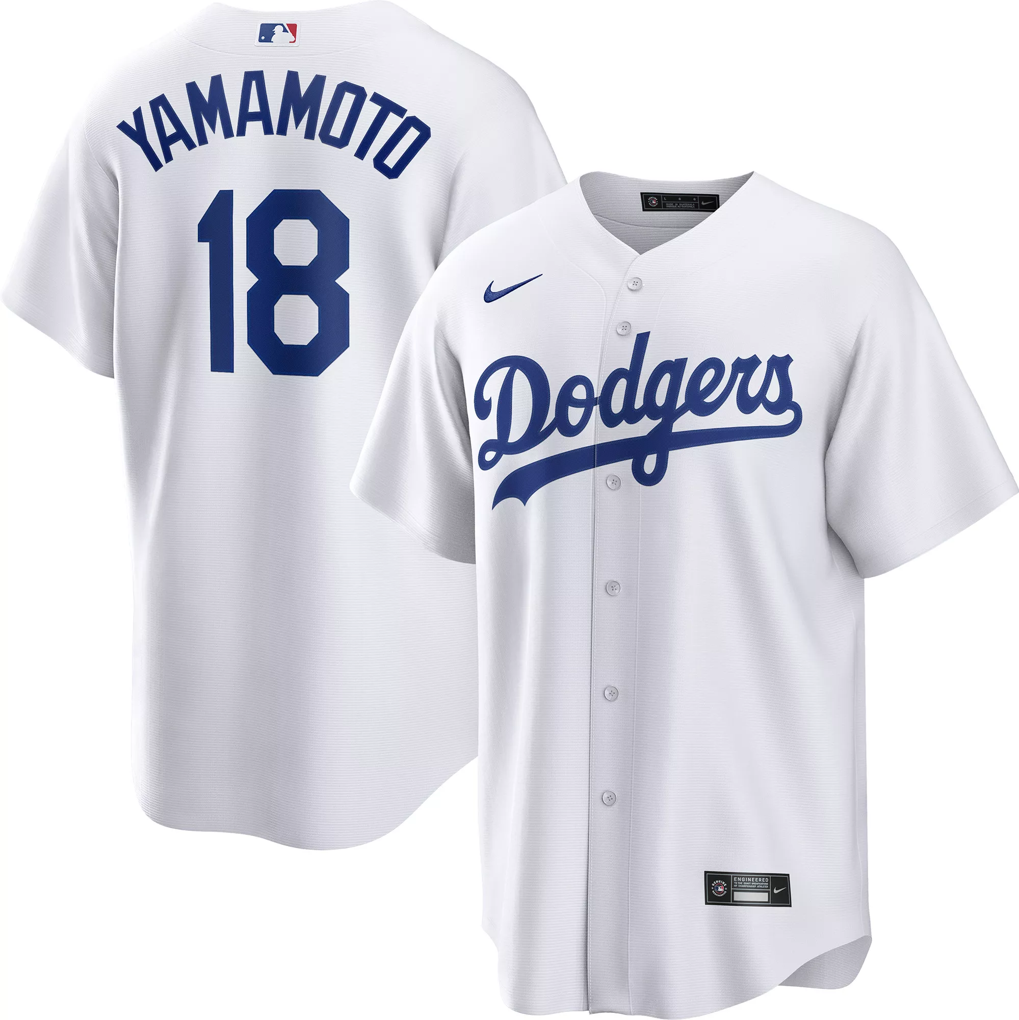 Nike Men's Los Angeles Dodgers White Yoshinobu Yamamoto #18 Home Replica Jersey