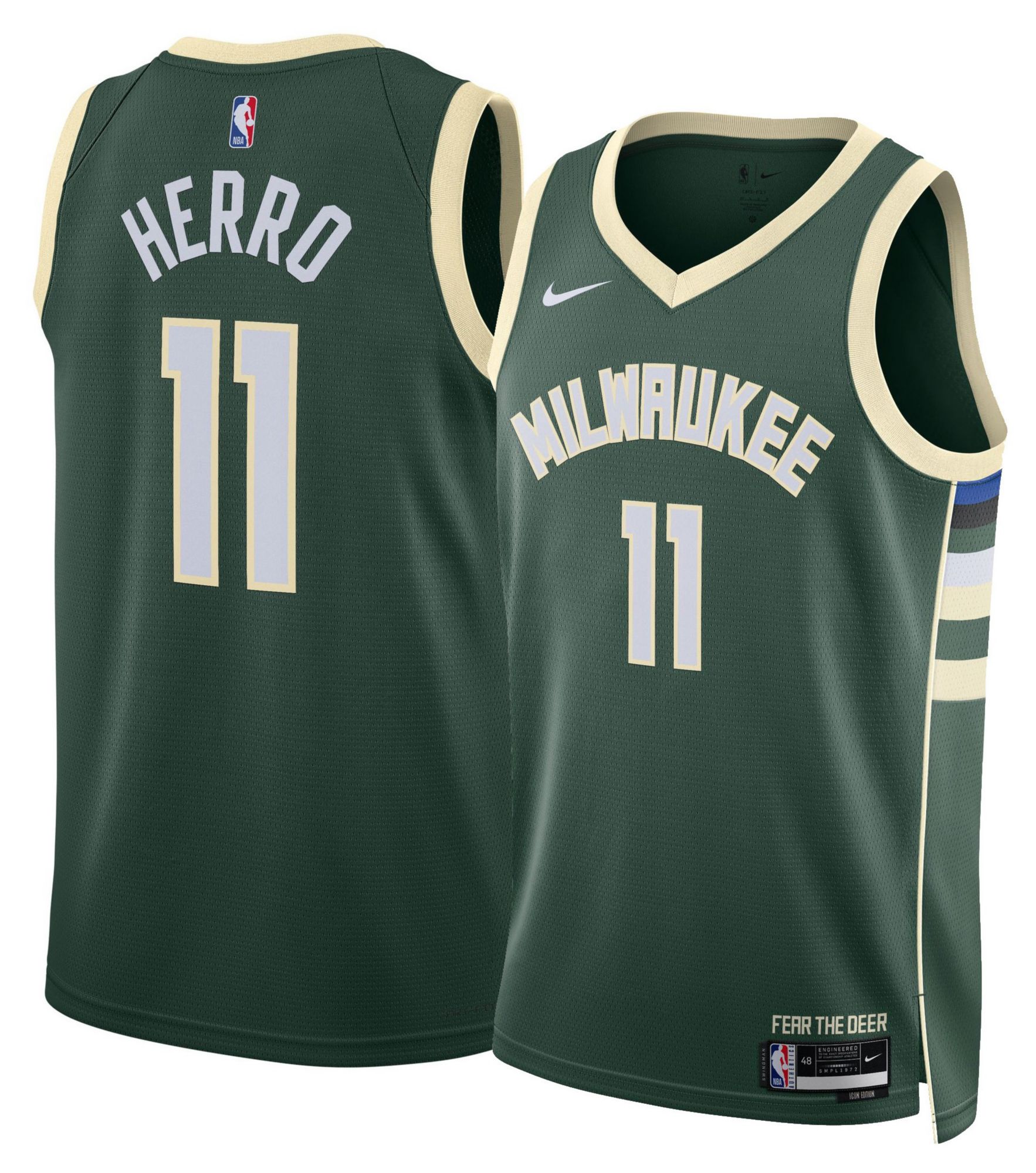 Nike Men's Milwaukee Bucks Green Tyler Herro #11 Icon Edition