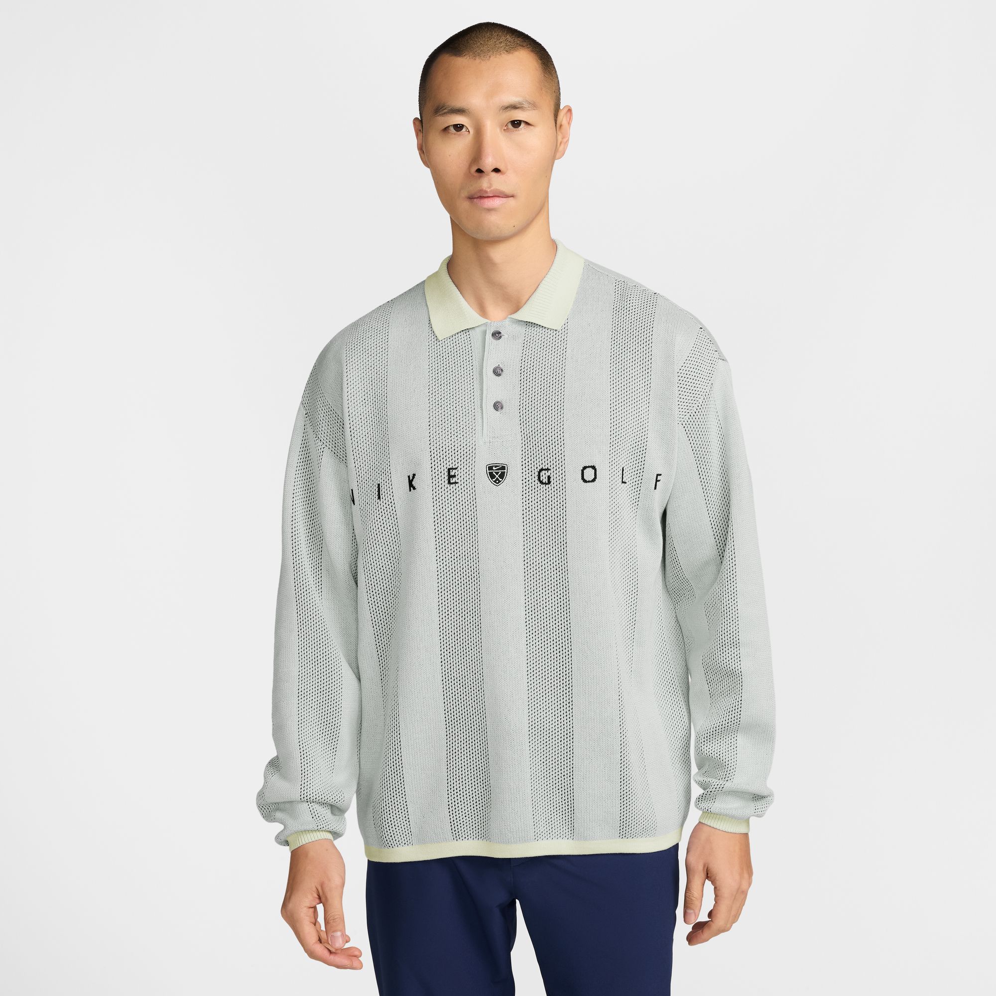 Nike Men's Fairway Fresh Loose Knit long Sleeve Golf Polo | Golf