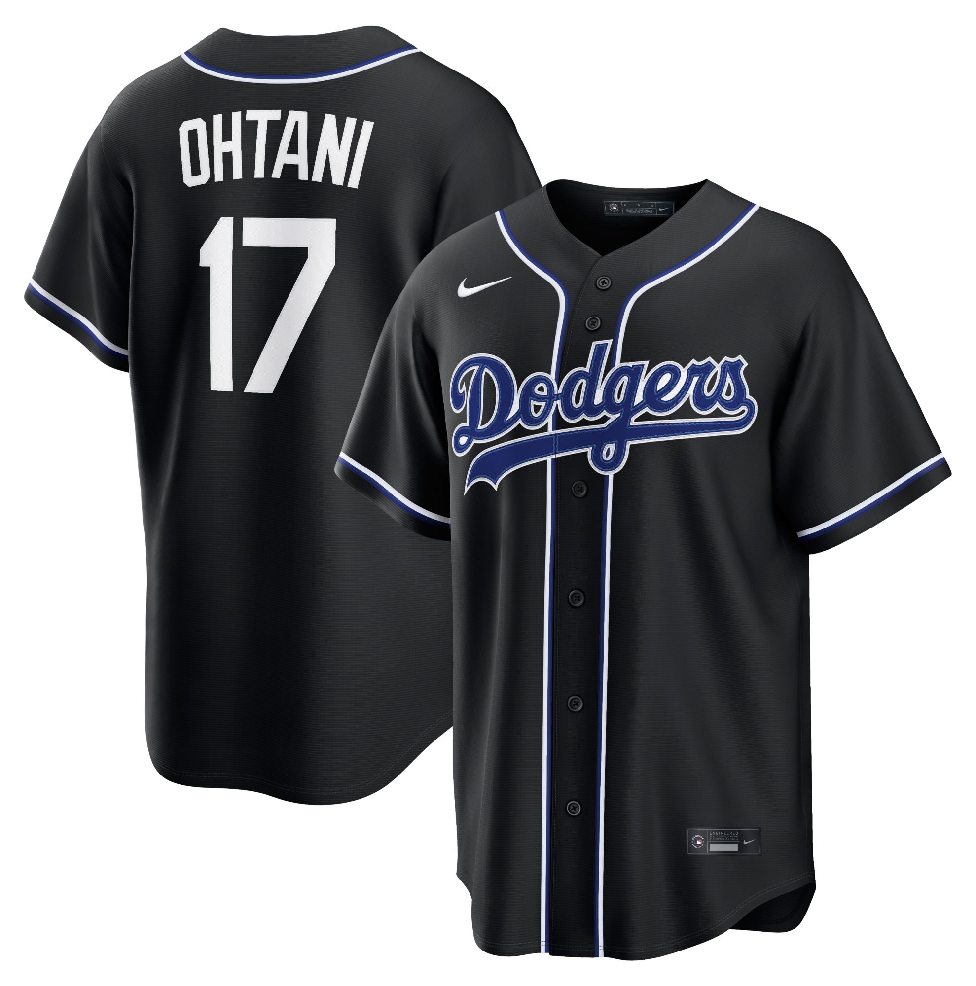 Nike Men's Los Angeles Dodgers Black Shohei Ohtani #17 Carbon