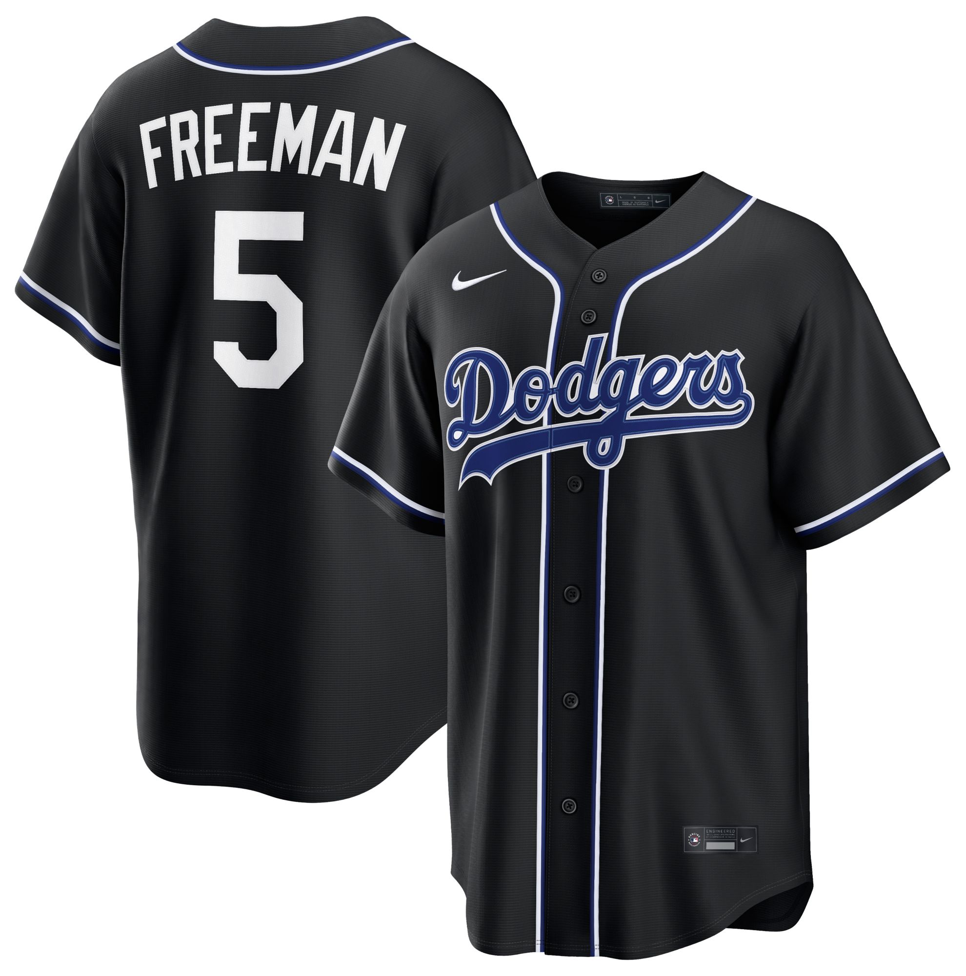 Nike Dodgers Freeman ユニフォーム Lサイズ　ハワイで購入 Nike Men's Los Angeles Dodgers Black Freddie Freeman #5 Carbon