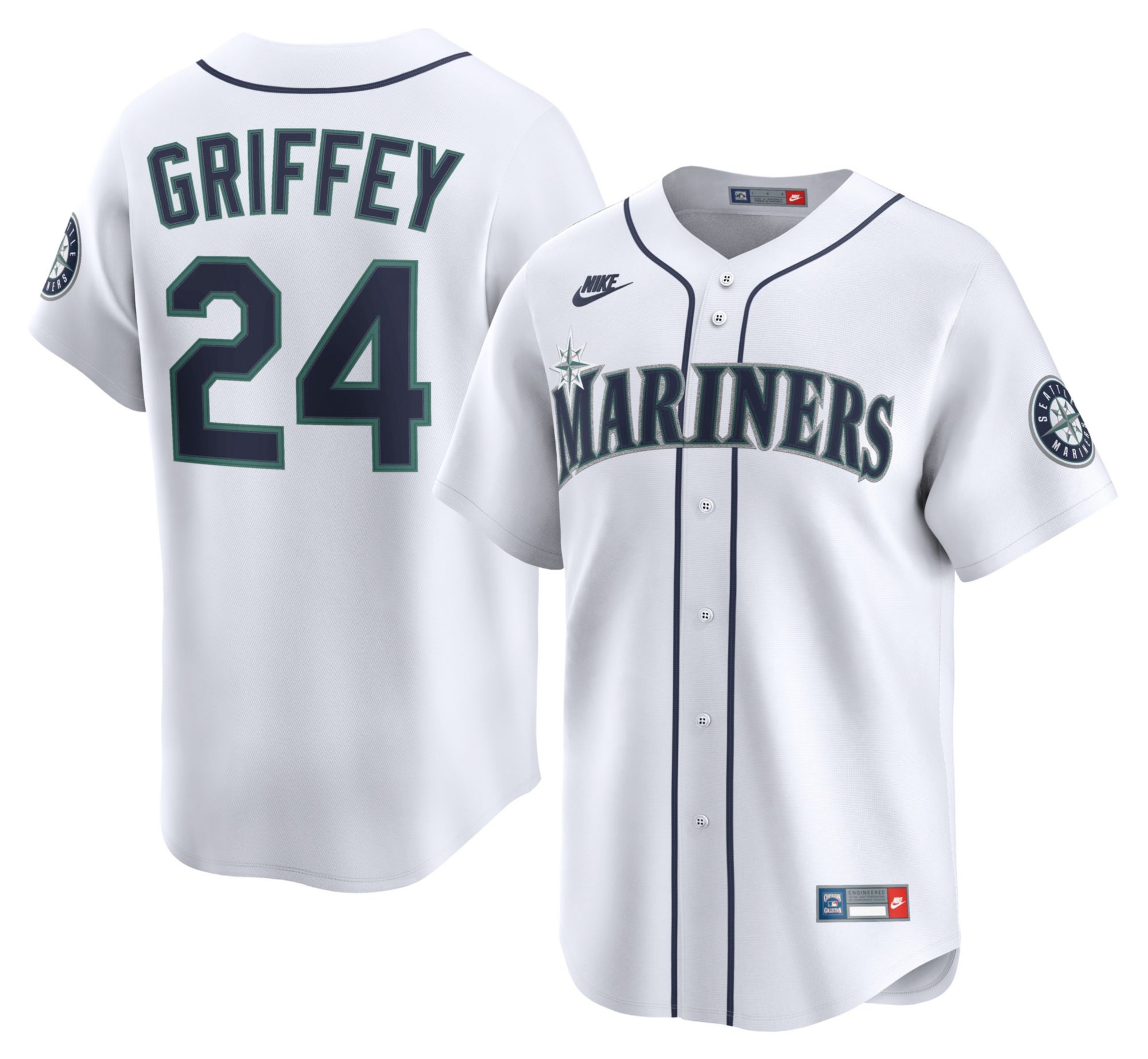 Nike Men's Seattle Mariners White Ken Griffey Jr. #24 Cooperstown