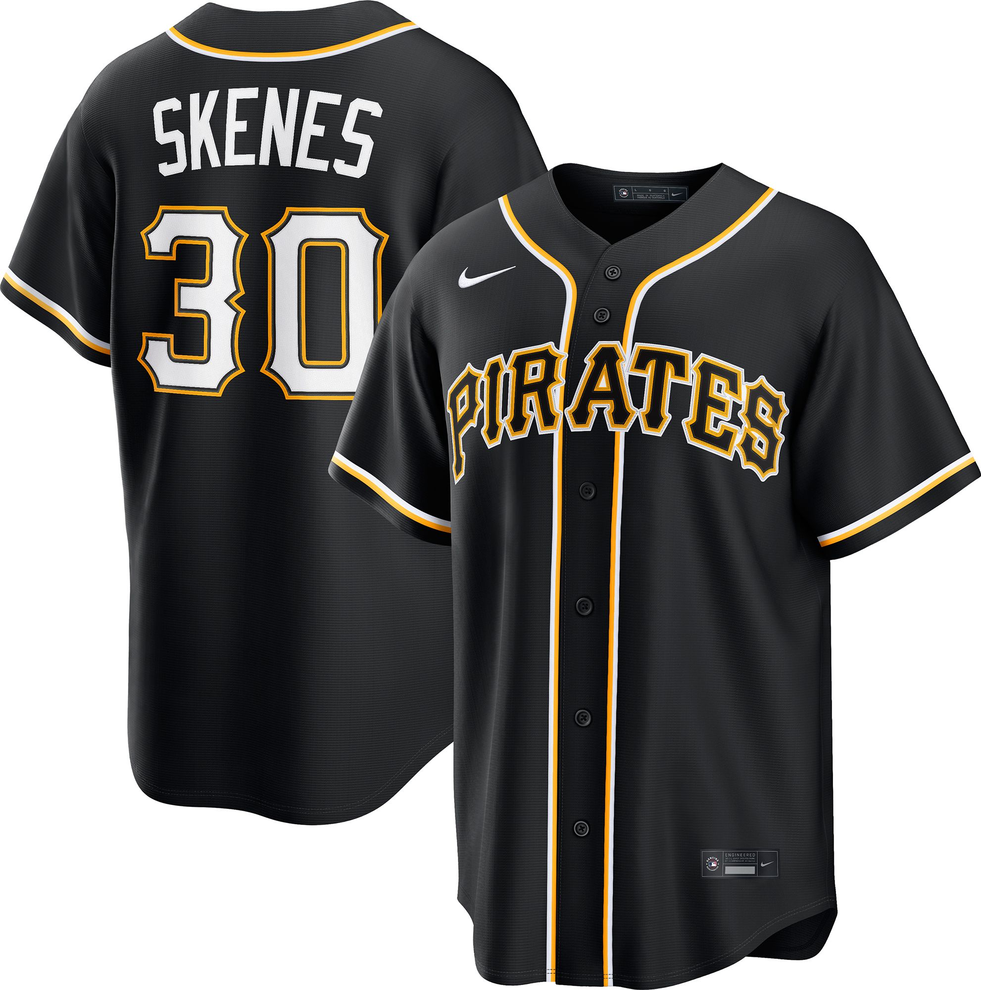 Nike PIRATES SKENES 30 ユニフォーム　ポール・スキーンズ Nike Men's Pittsburgh Pirates Black Paul Skenes #30 Carbon Replica