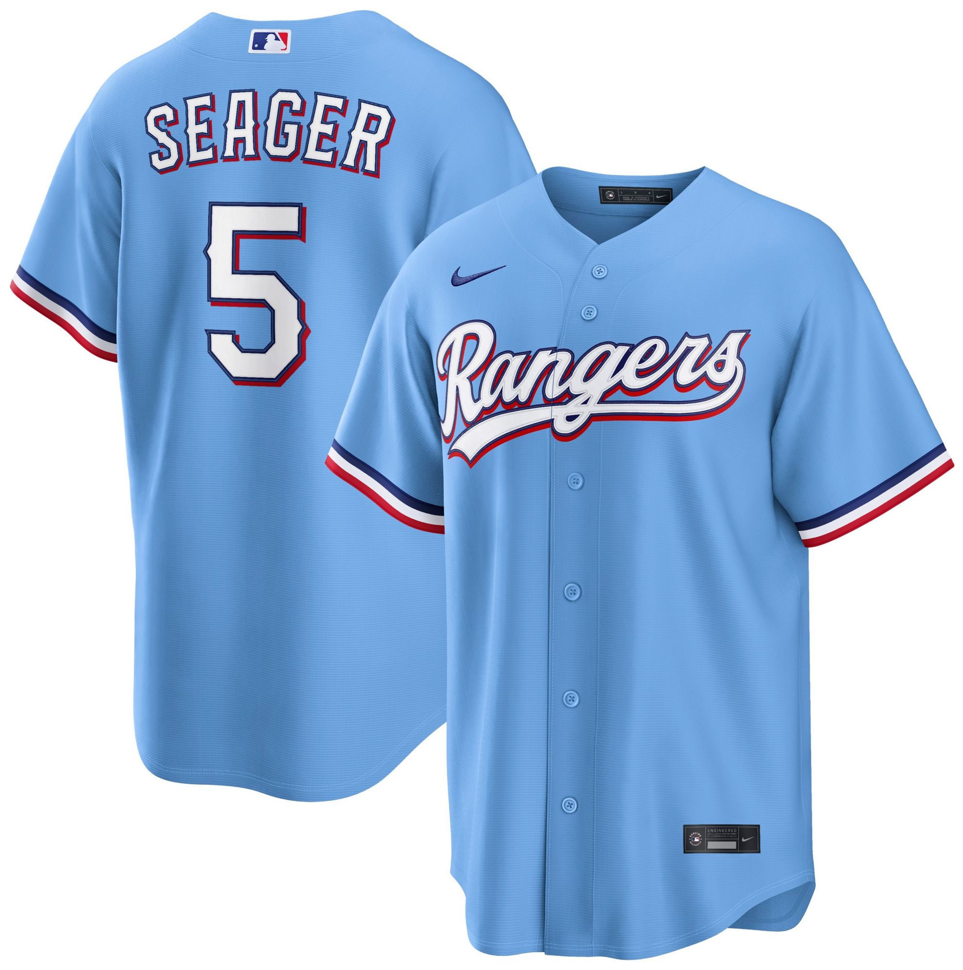 Rangers SEAGER 5 ユニフォーム Nike Men's Texas Rangers Blue Corey Seager #5 Alternate Replica