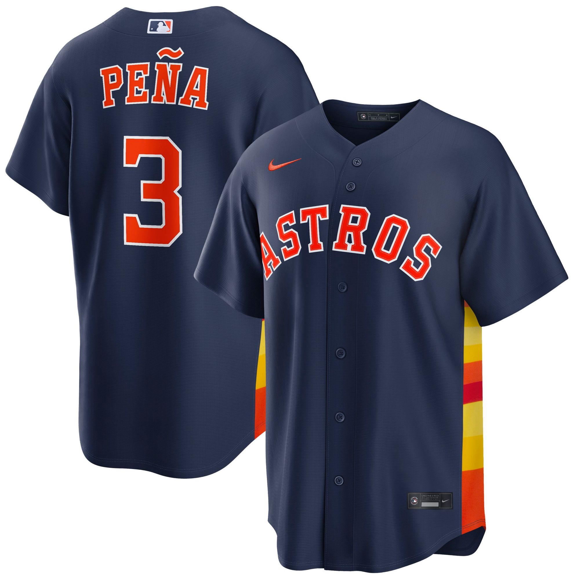 Nike Men's Houston Astros Navy Jeremy Peña #3 Alternate Replica