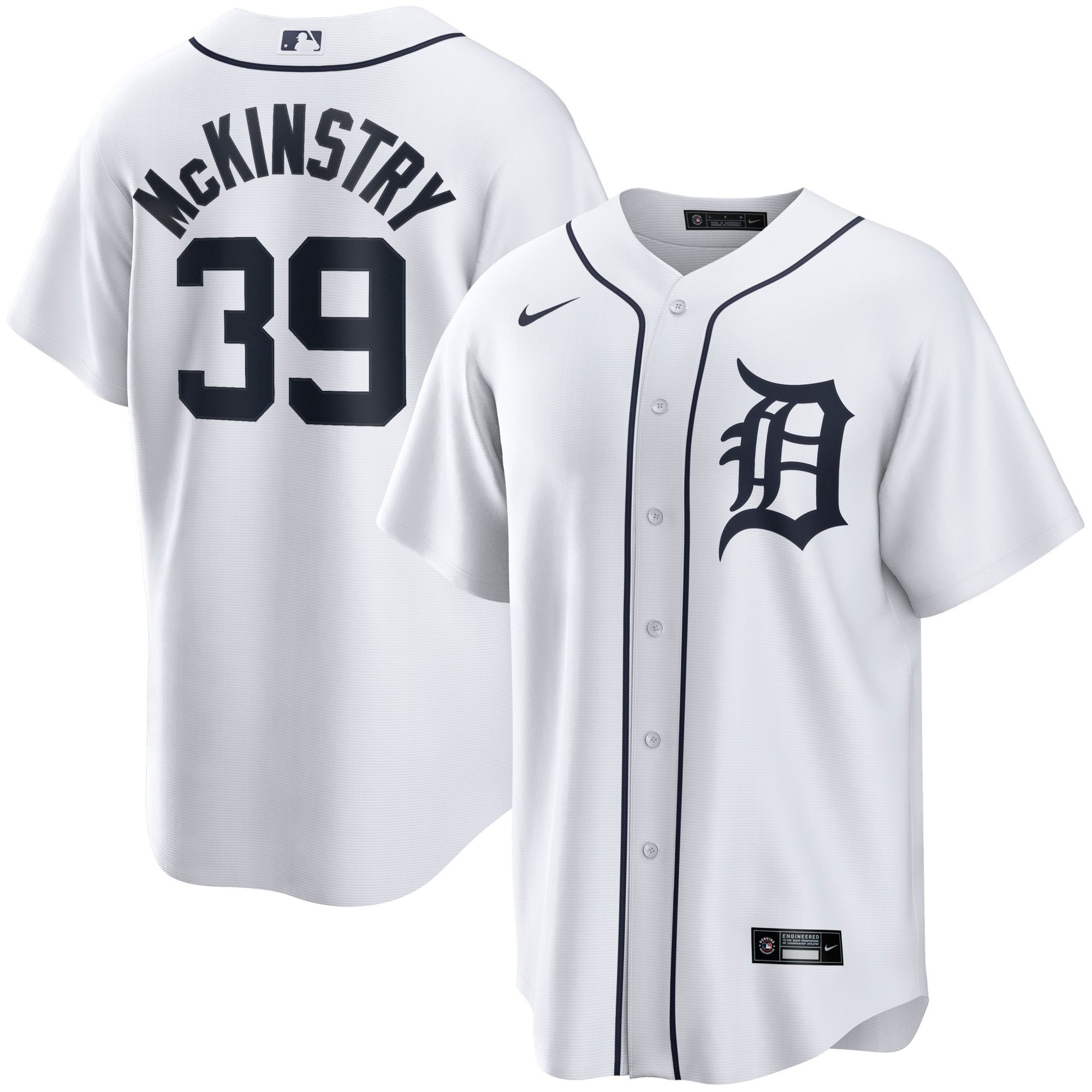 Tigers REINBACH ユニフォーム 40 Nike Men's Detroit Tigers Zach McKinstry #39 White Home Replica