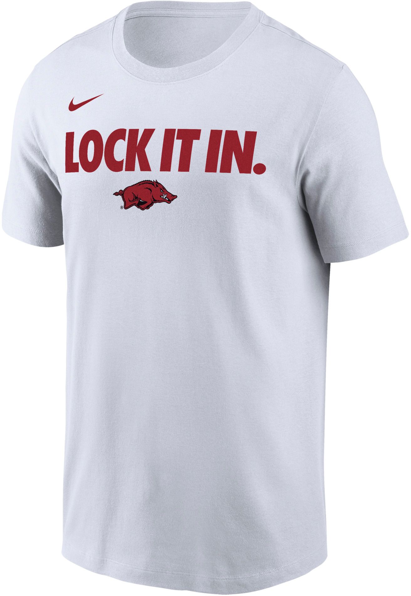 超希少 00s NIKE ナイキ サーマル ロンＴ リンガー Arsenal L Nike Adult Arkansas Razorbacks 'Lock It In' White Bench T-Shirt