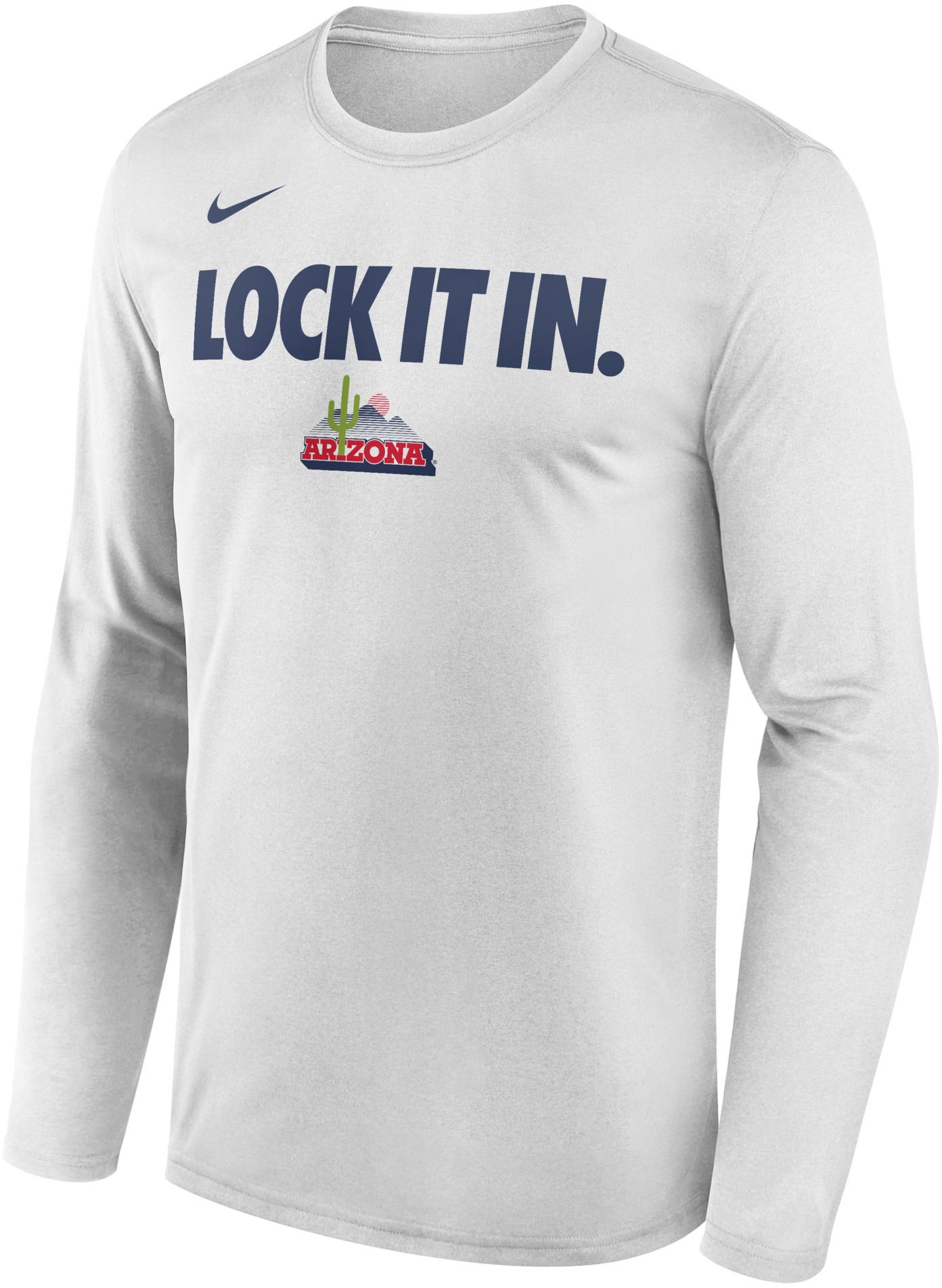 Nike Adult Arizona Wildcats 'Lock It In' White Bench Long Sleeve
