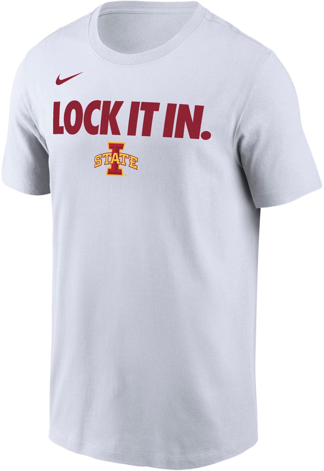 Nike Adult Iowa State Cyclones 'Lock It In' White Bench T-Shirt