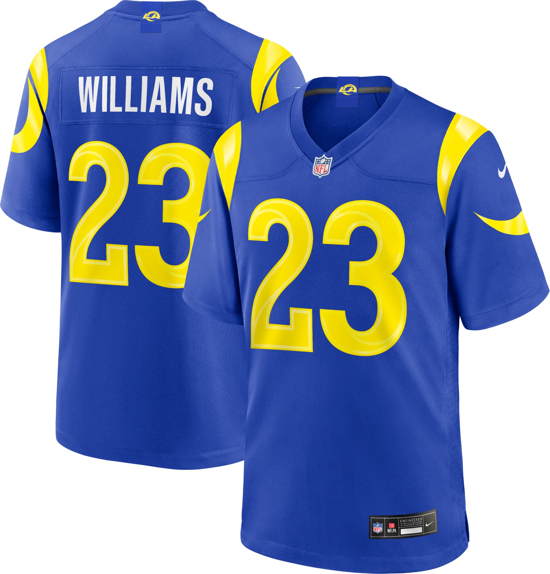 【中古】ロサンゼルス・ラムズ ウィリアムズ 23 ユニフォーム Mサイズ Nike Men's Los Angeles Rams Hyper Royal Kyren Williams #23 Home