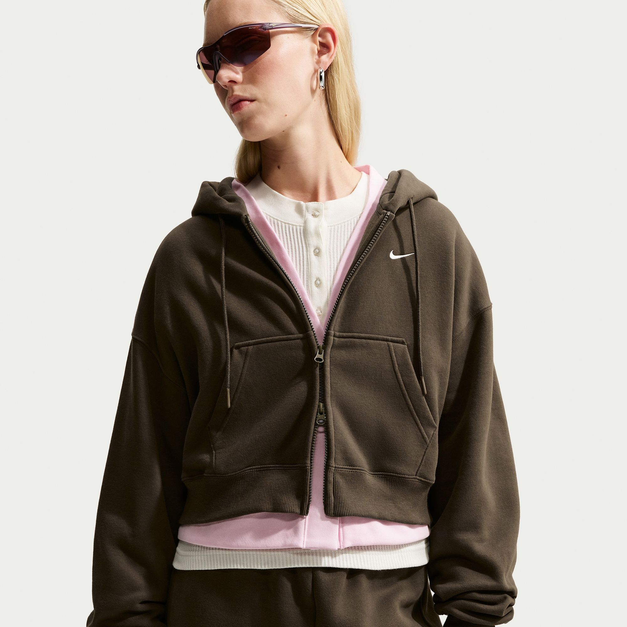 Nike Women's Studio Fleece Medium Weight Oversized Full-Zip