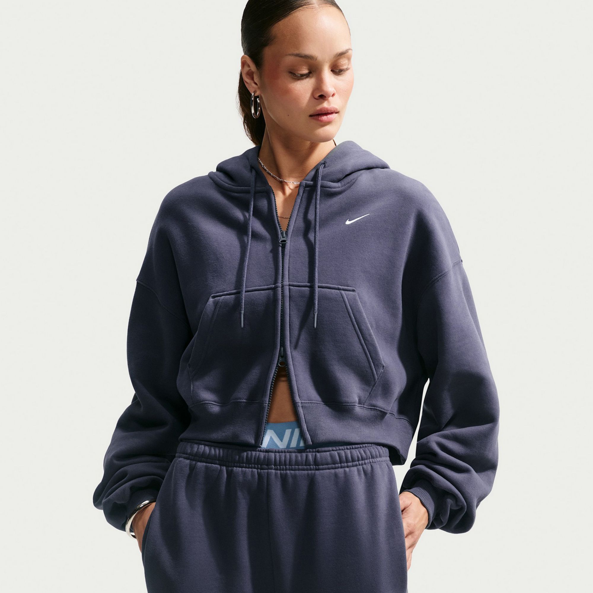 Nike Women's Studio Fleece Medium Weight Oversized Full-Zip