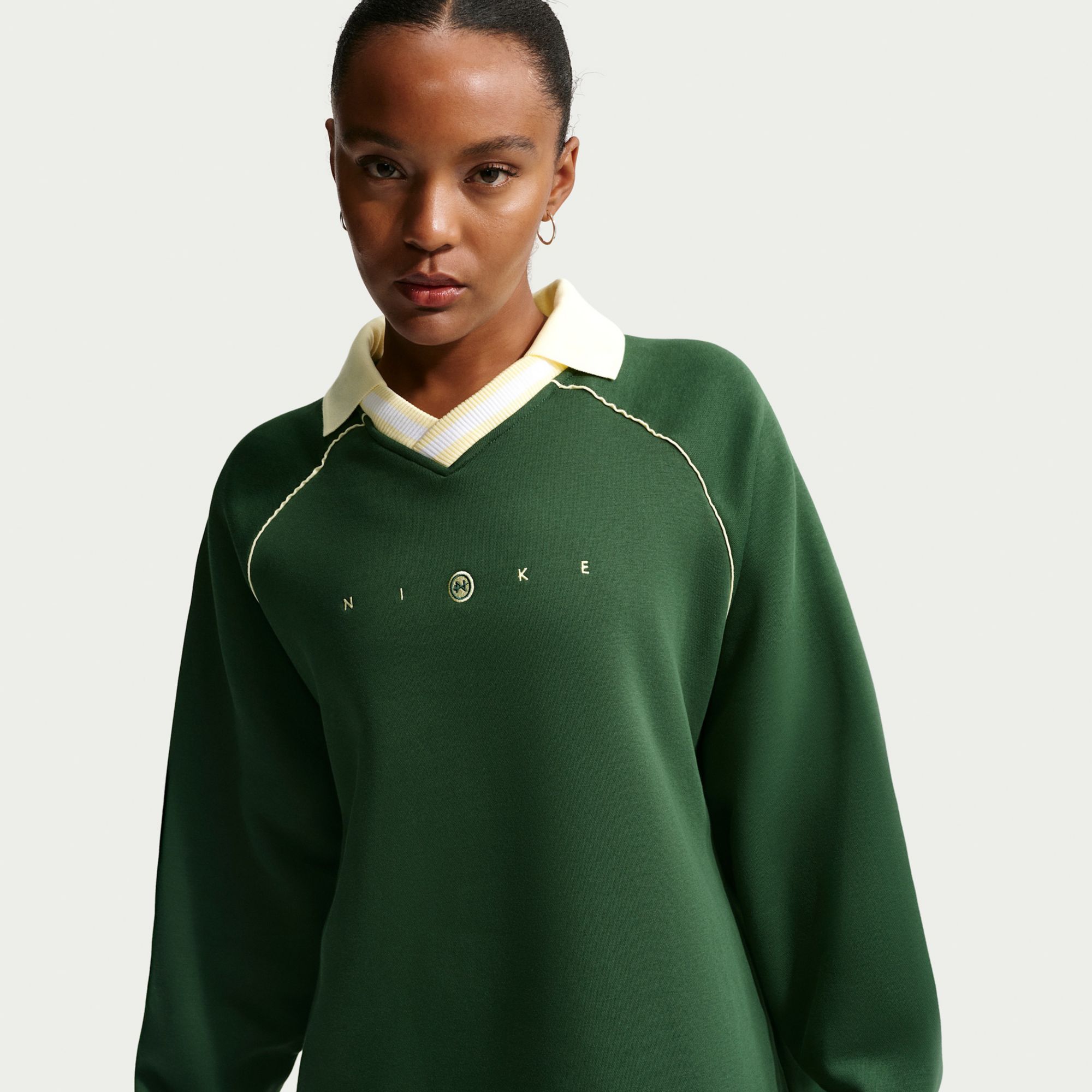 Nike Women's Sportswear Phoenix Fleece Oversized Graphic Polo Top