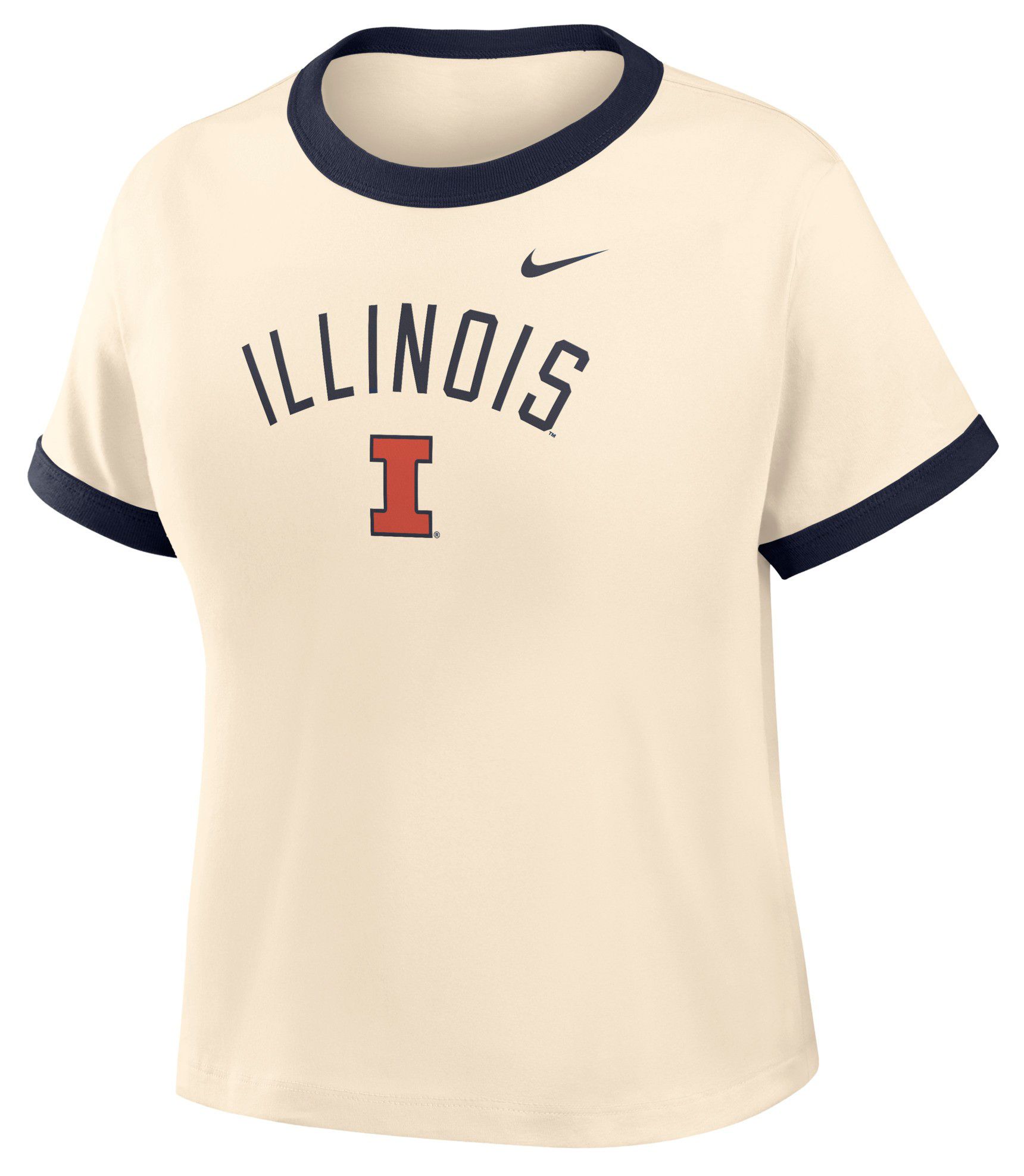 Nike Women's Illinois Fighting Illini White Ringer Sideline T