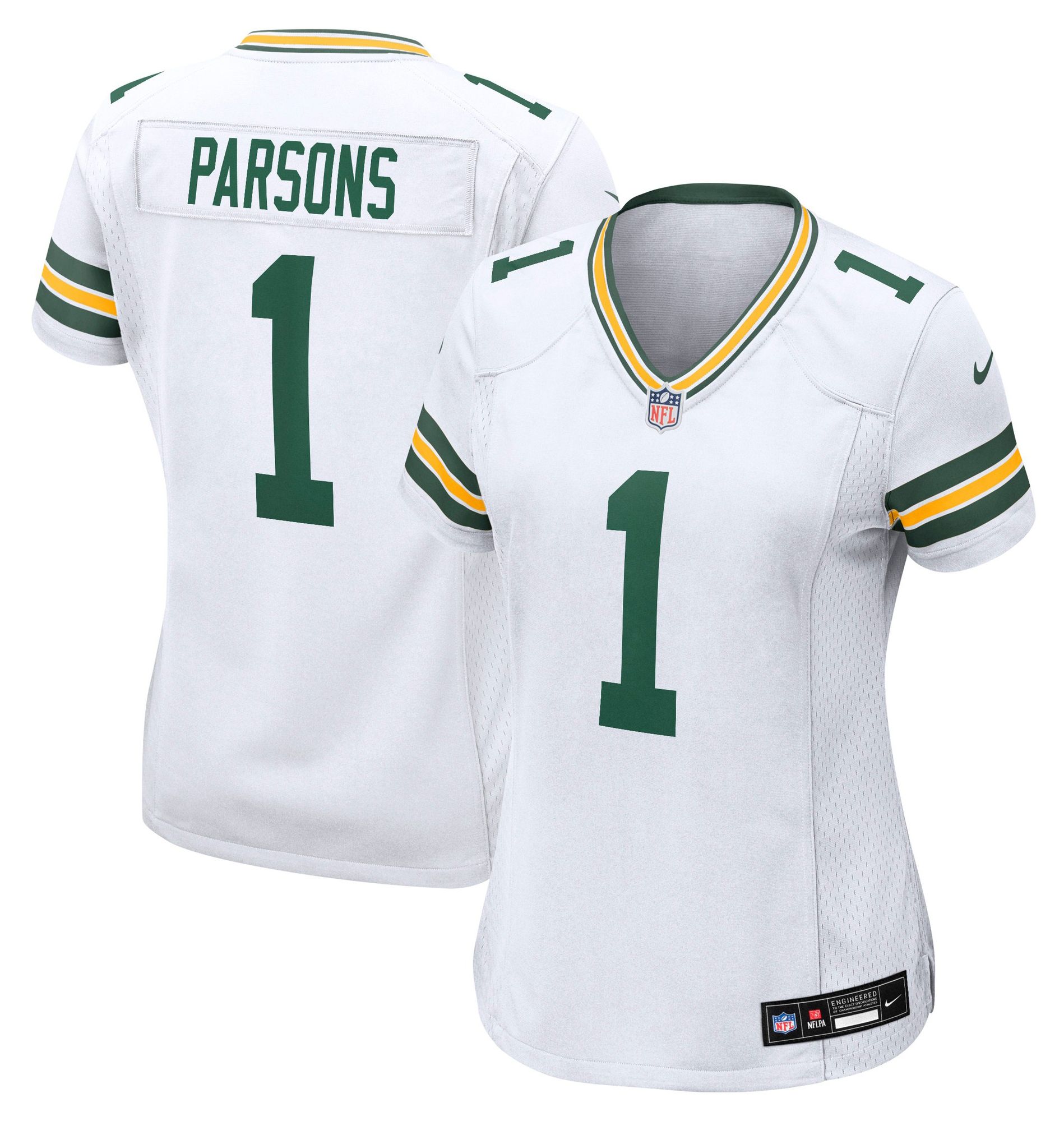 Nike Women's Green Bay Packers Micah Parsons #1 White Road Game