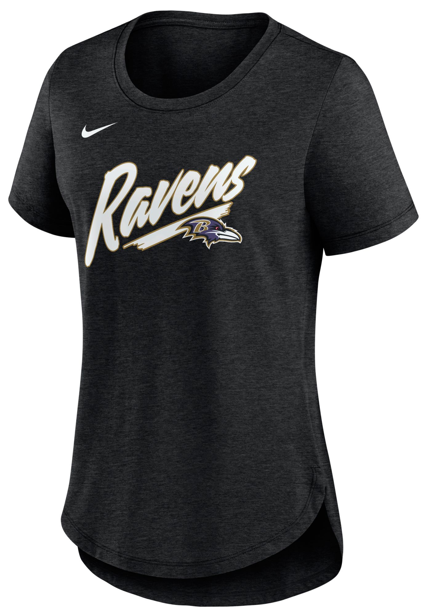 Nike Women's Baltimore Ravens Black Heather Triblend Script T
