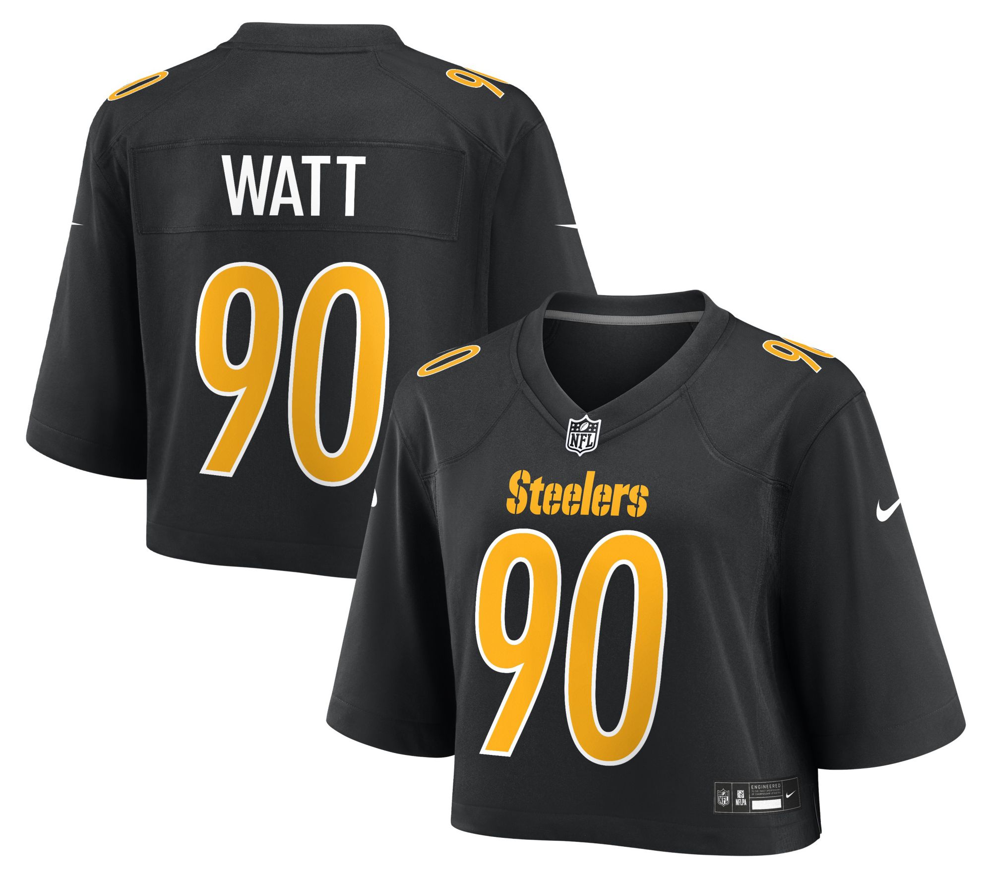 Nike Women's Pittsburgh Steelers T.J. Watt #90 Black Cropped Game