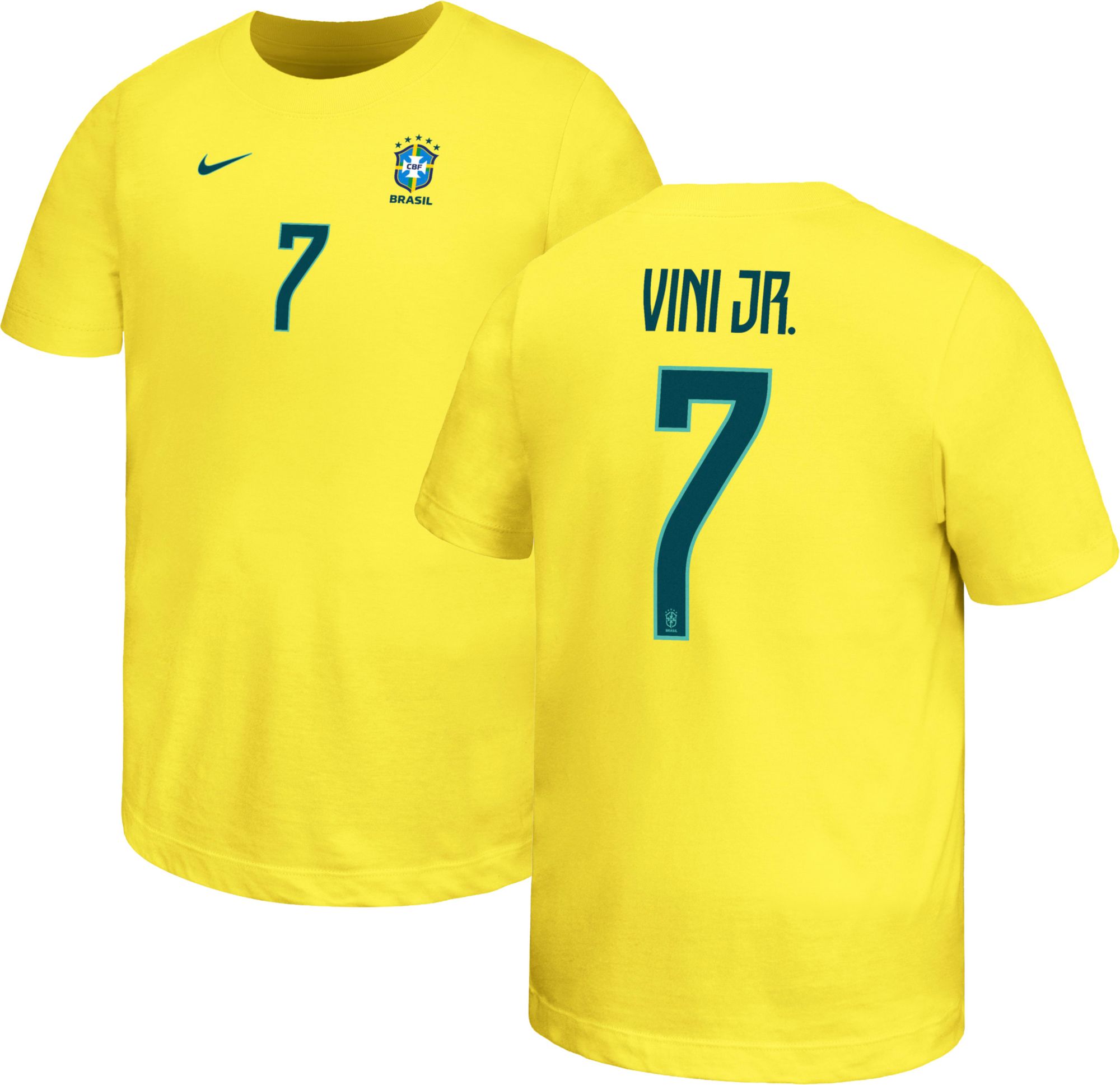 Nike Youth Brazil Yellow Vinicius Junior #7 Home T-Shirt | Dick's