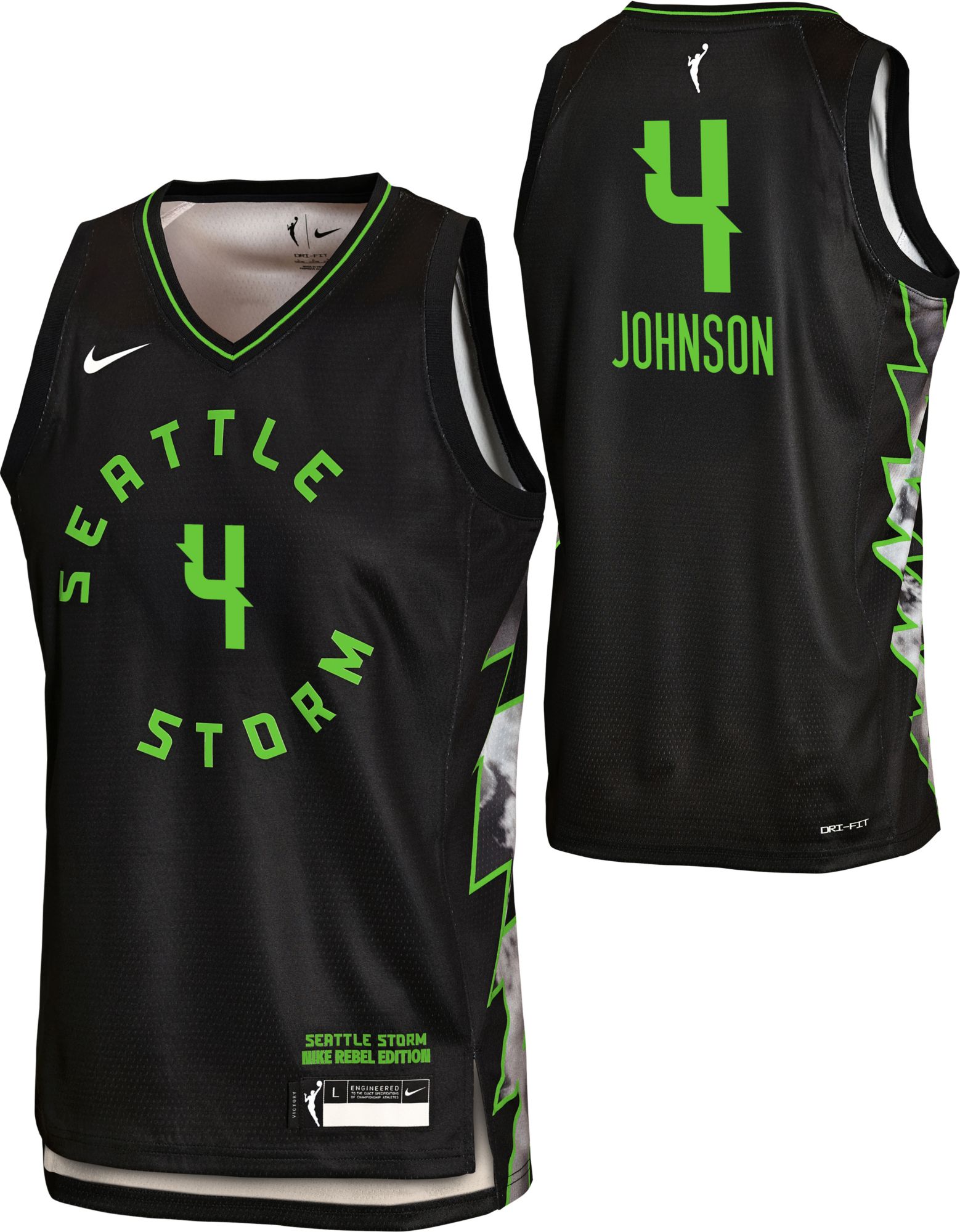 【希少】WAKE FOREST 4番 ユニフォーム　MADE　IN　USA Nike Youth Seattle Storm Black Flau'jae Johnson #4 Replica Jersey