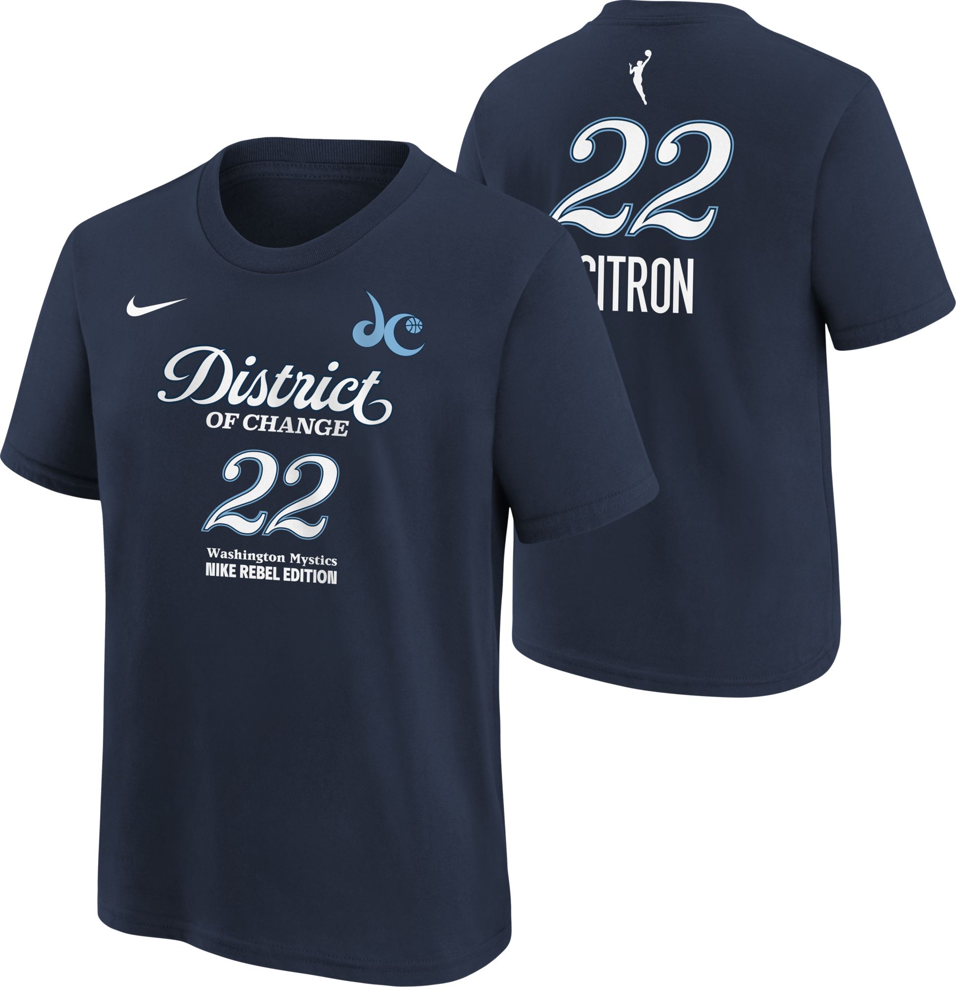 Nike Youth Washington Mystics Navy Sonia Citron #22 Rebel T-Shirt