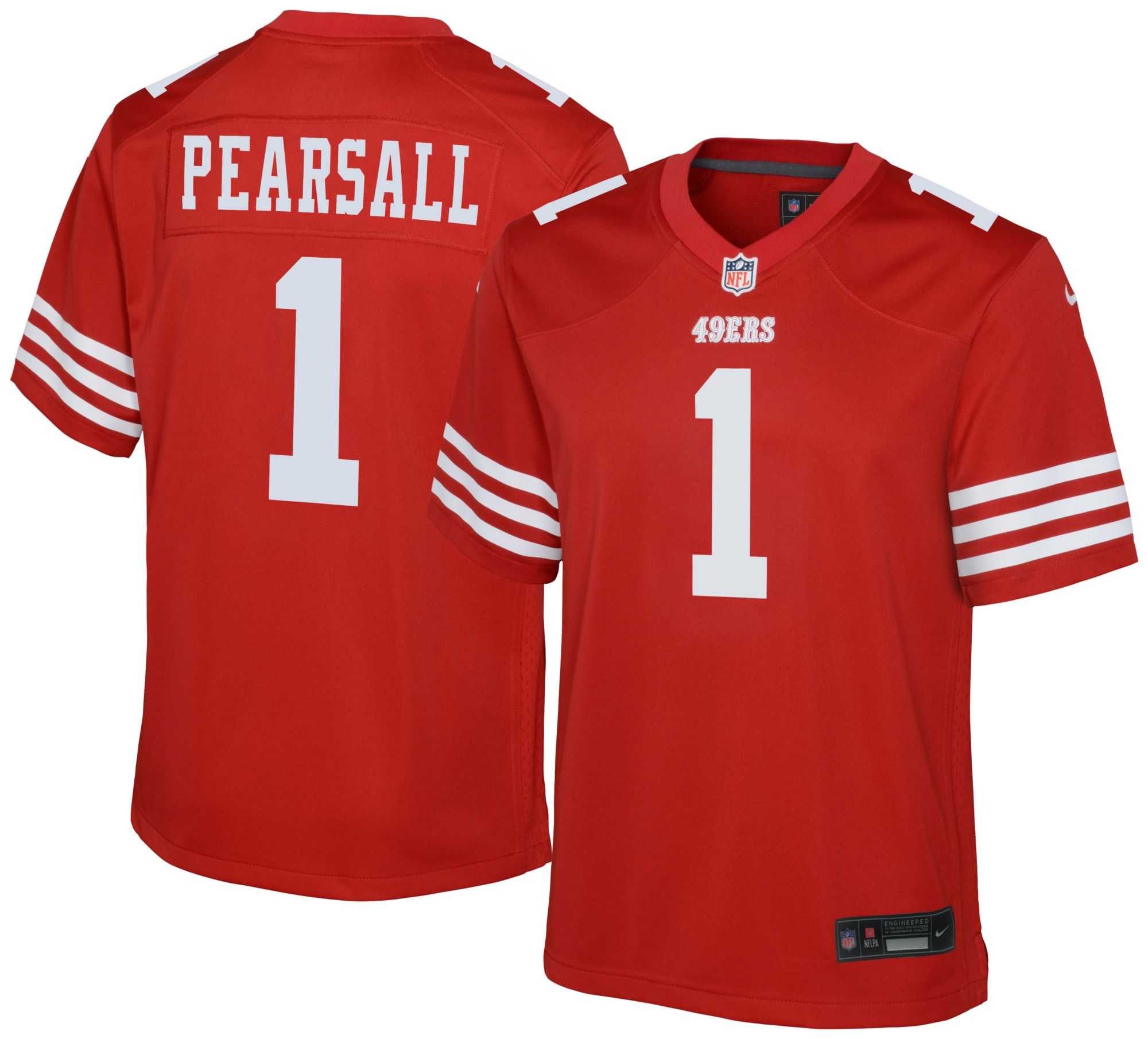 Nike Youth San Francisco 49ers Ricky Pearsall #1 Red Home Game