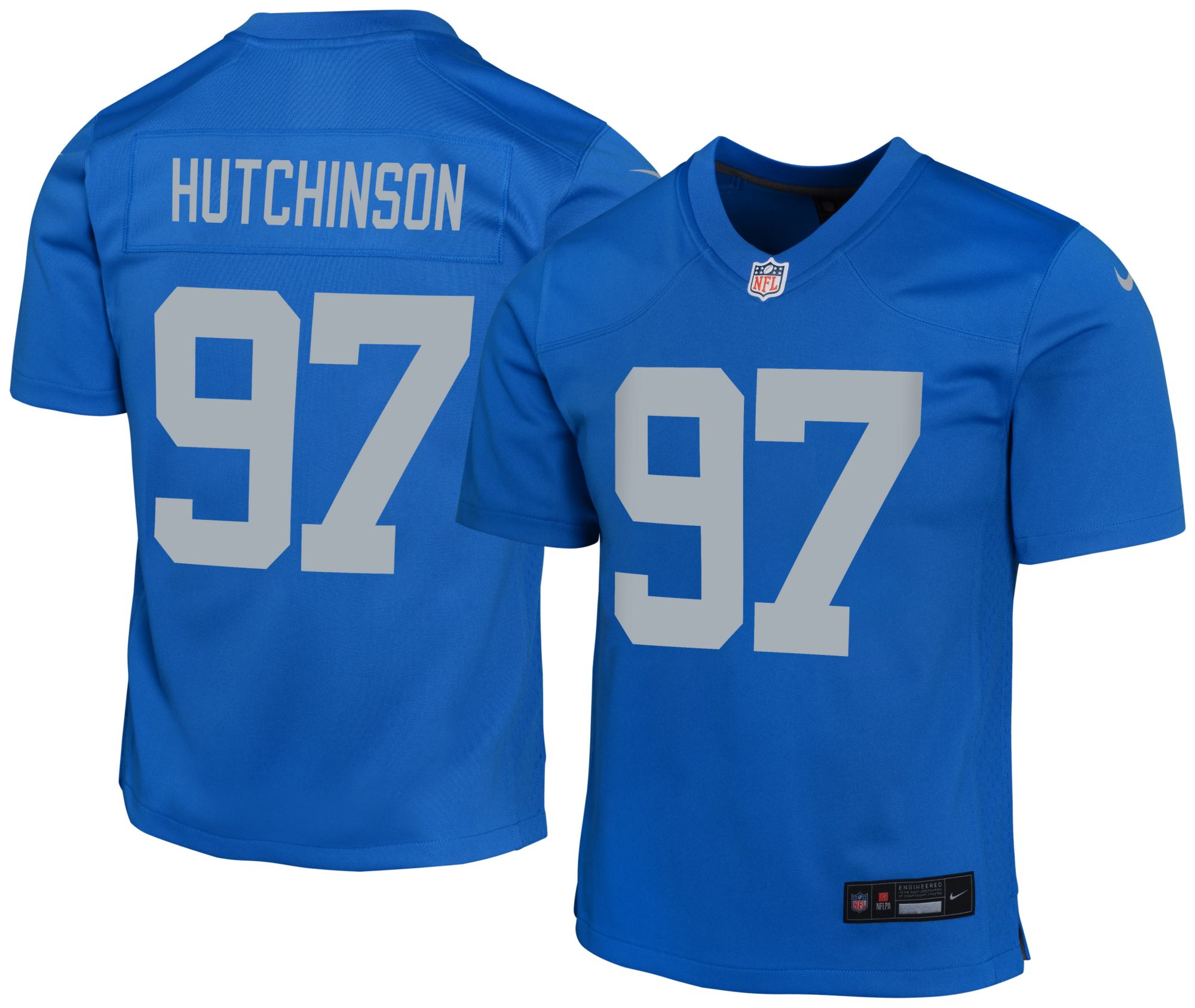 Nike Youth Detroit Lions Aidan Hutchinson #97 Blue Spark Home Game