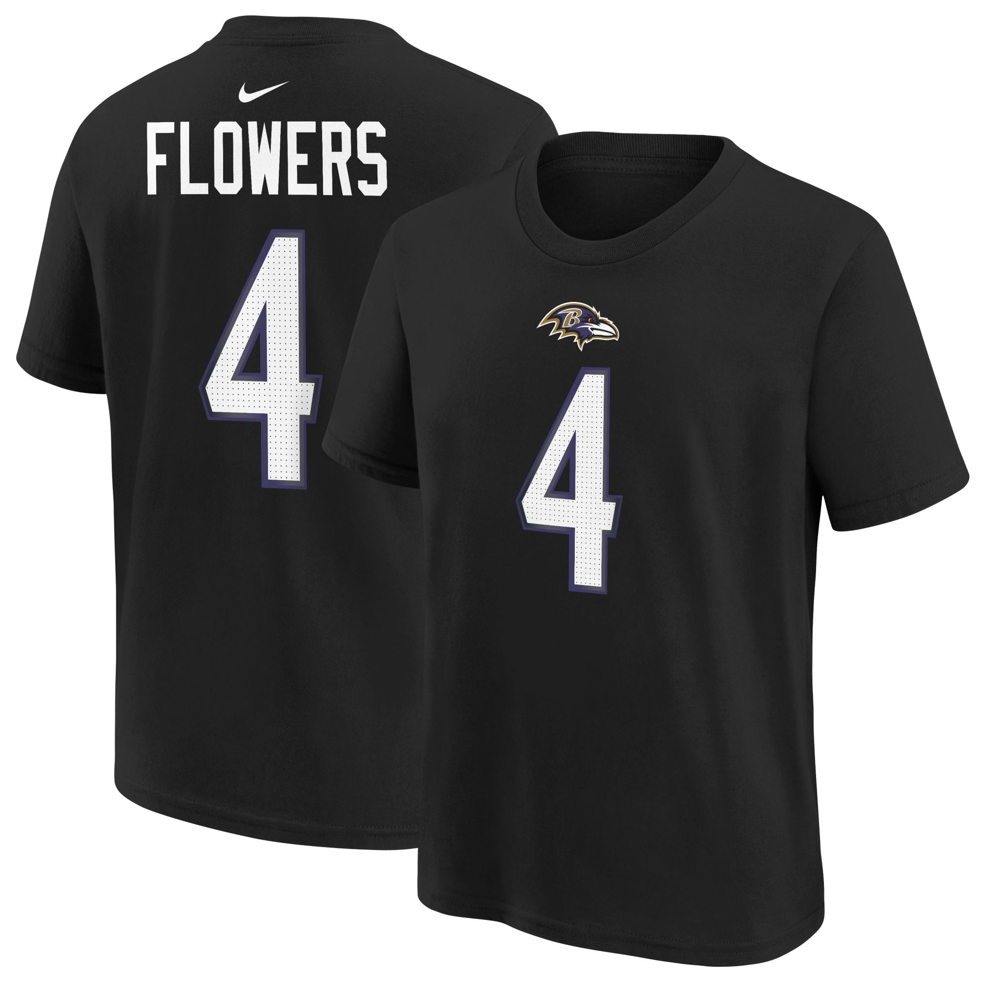 Nike Youth Baltimore Ravens Black Zay Flowers #4 Alternate T-Shirt