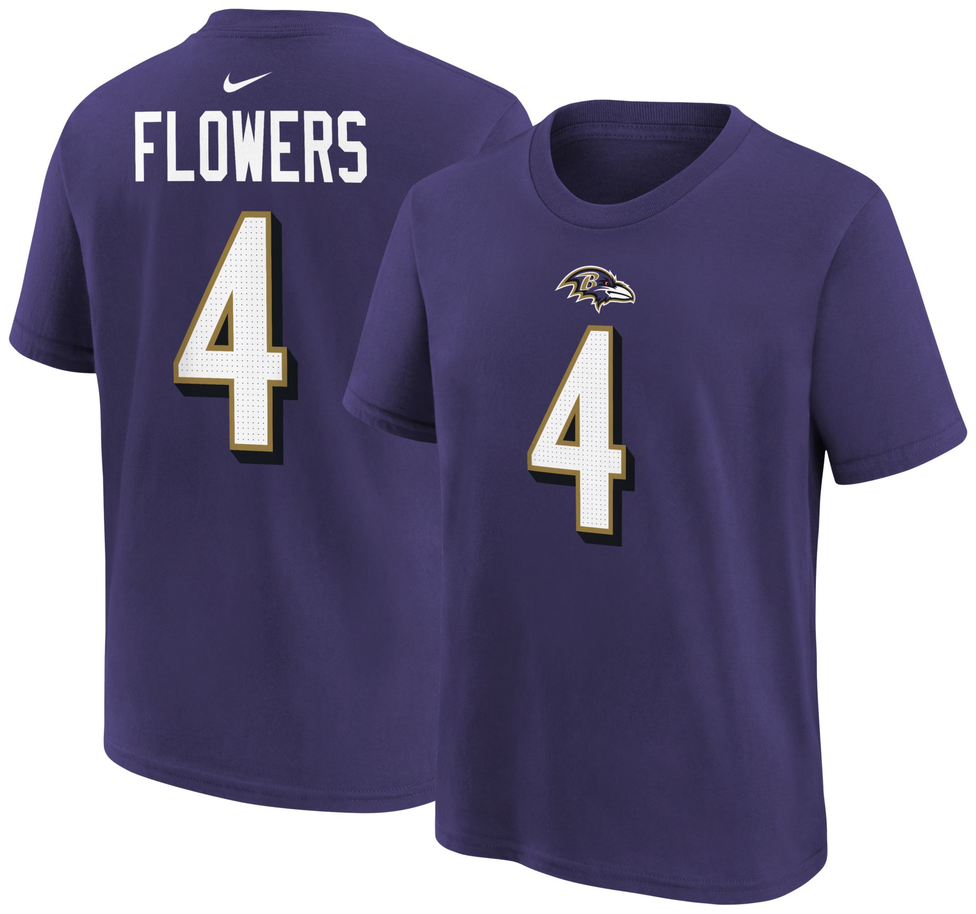 Nike Youth Baltimore Ravens Zay Flowers Purple T-Shirt | Dick's