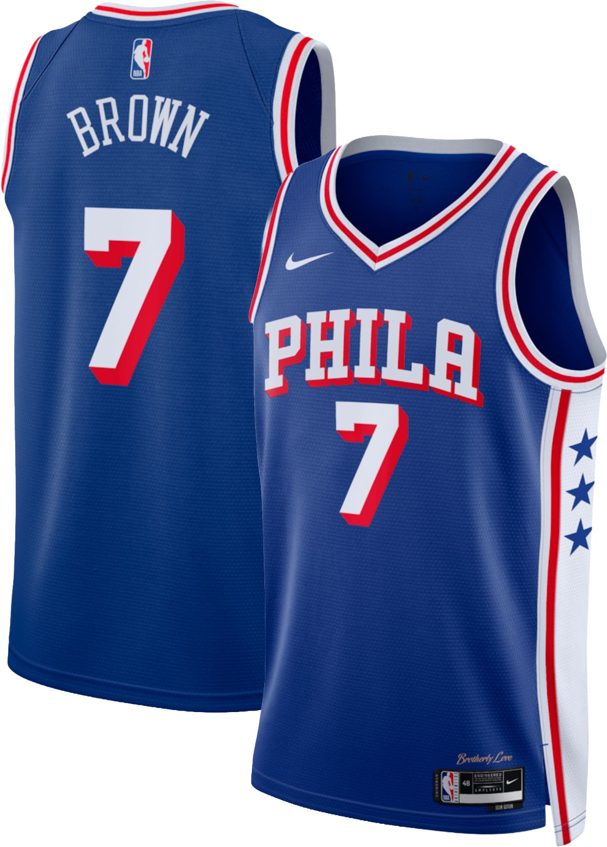 Nike Youth Philadelphia 76ers Jaylen Brown #7 Blue Swingman Icon