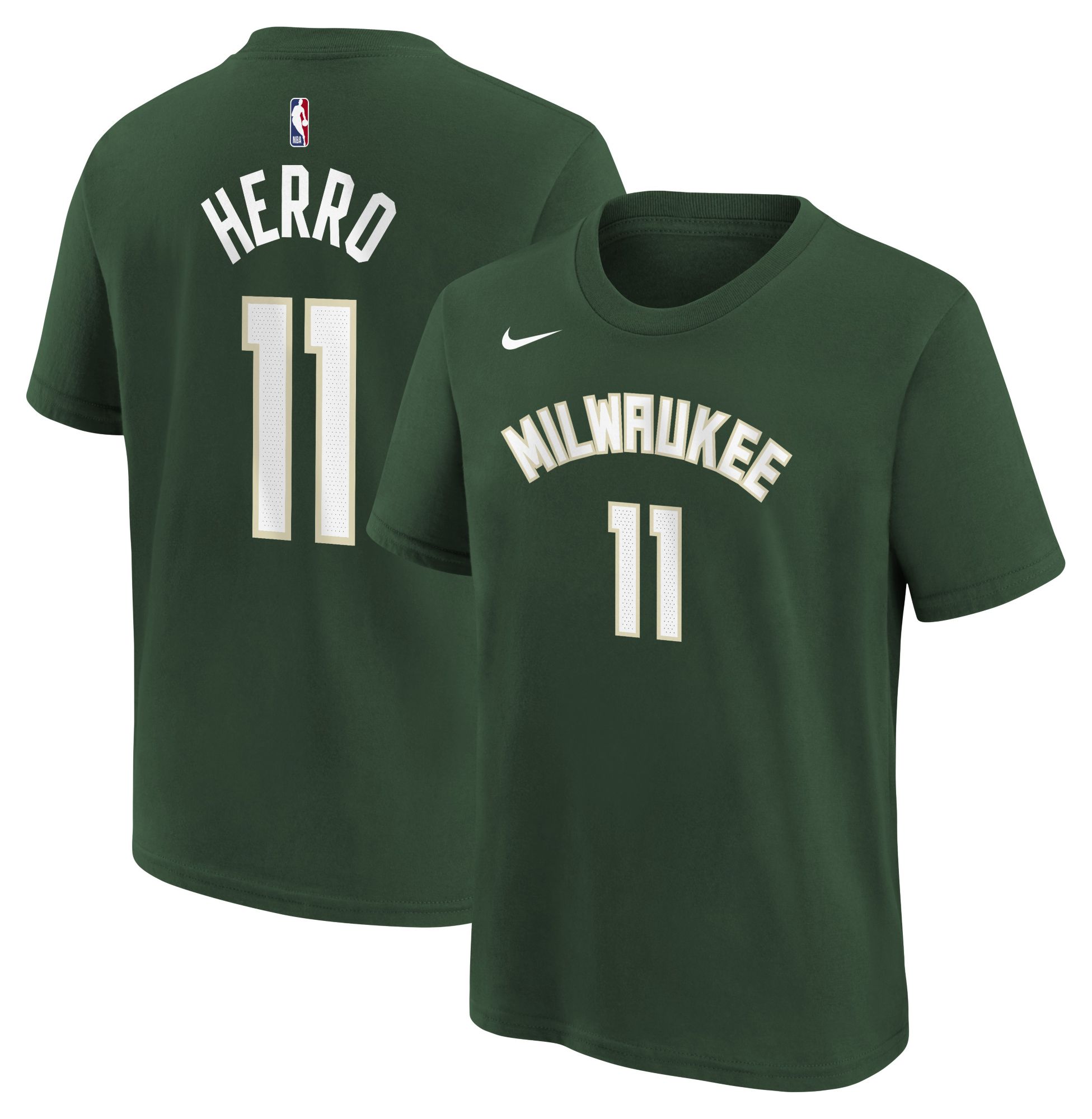 Nike Youth Milwaukee Bucks Green Tyler Herro #11 Icon Edition T