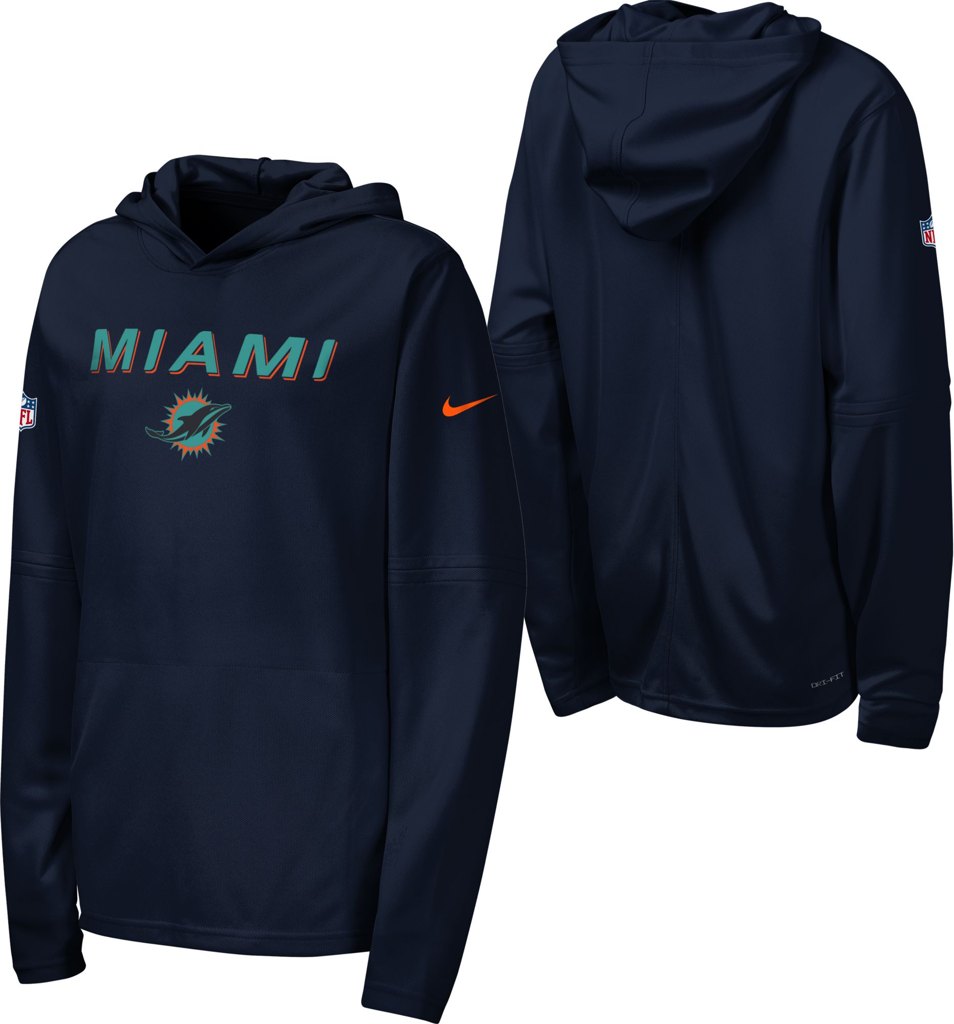 Nike Youth Miami Dolphins NFL Rivalries Dri-FIT Long Sleeve Hooded