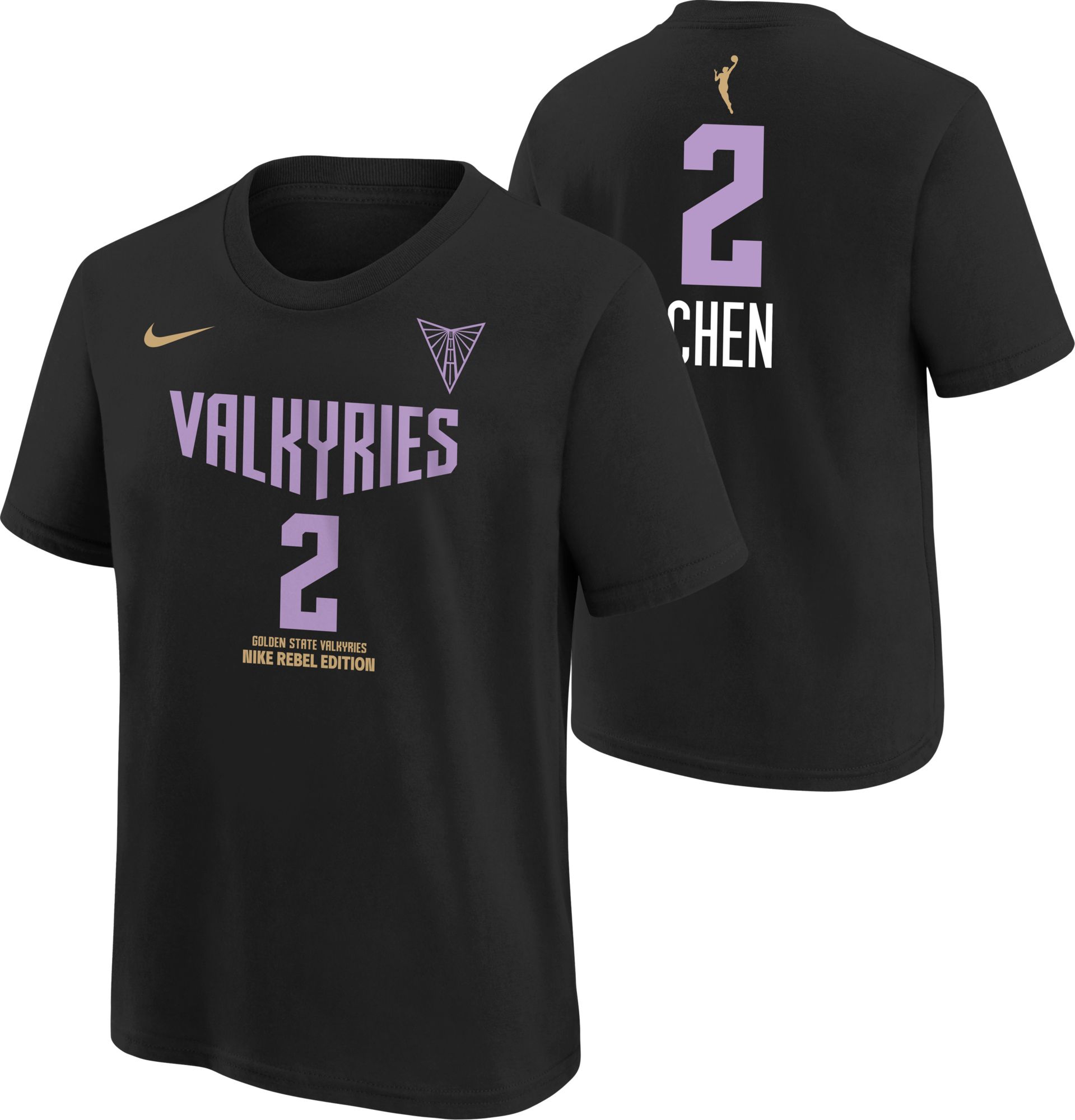 Nike Youth Golden State Valkyries Black Kaitlyn Chen #2 Rebel T