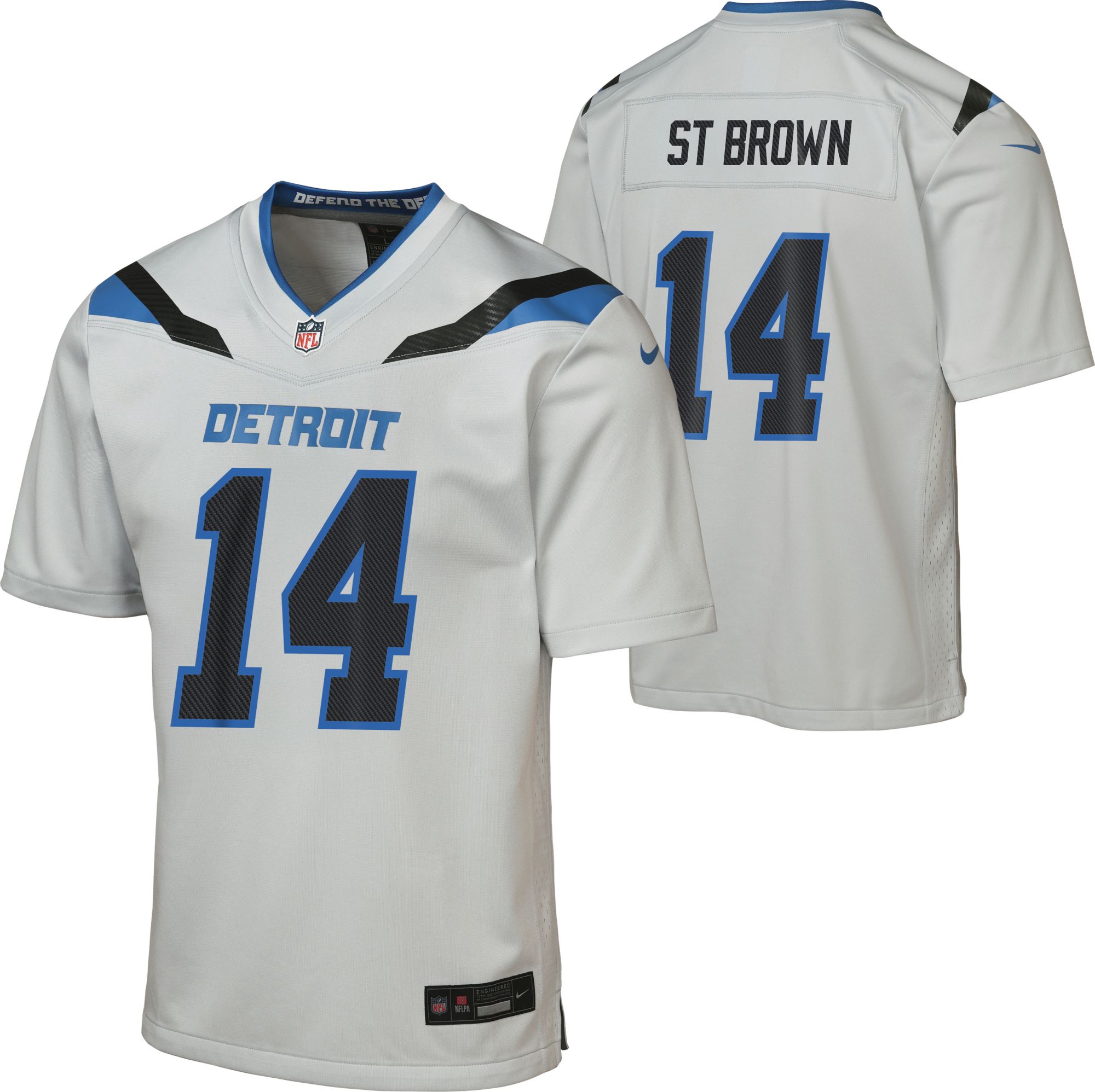 Nike アメリカンフットボール ユニフォーム 98 L Nike Youth Detroit Lions Amon-Ra St. Brown NFL Rivalries Game