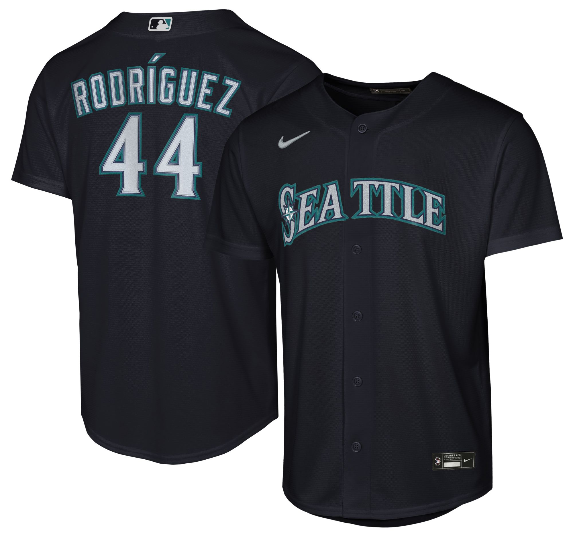 Nike Youth Seattle Mariners Navy Julio Rodriguez #44 Baseline Road
