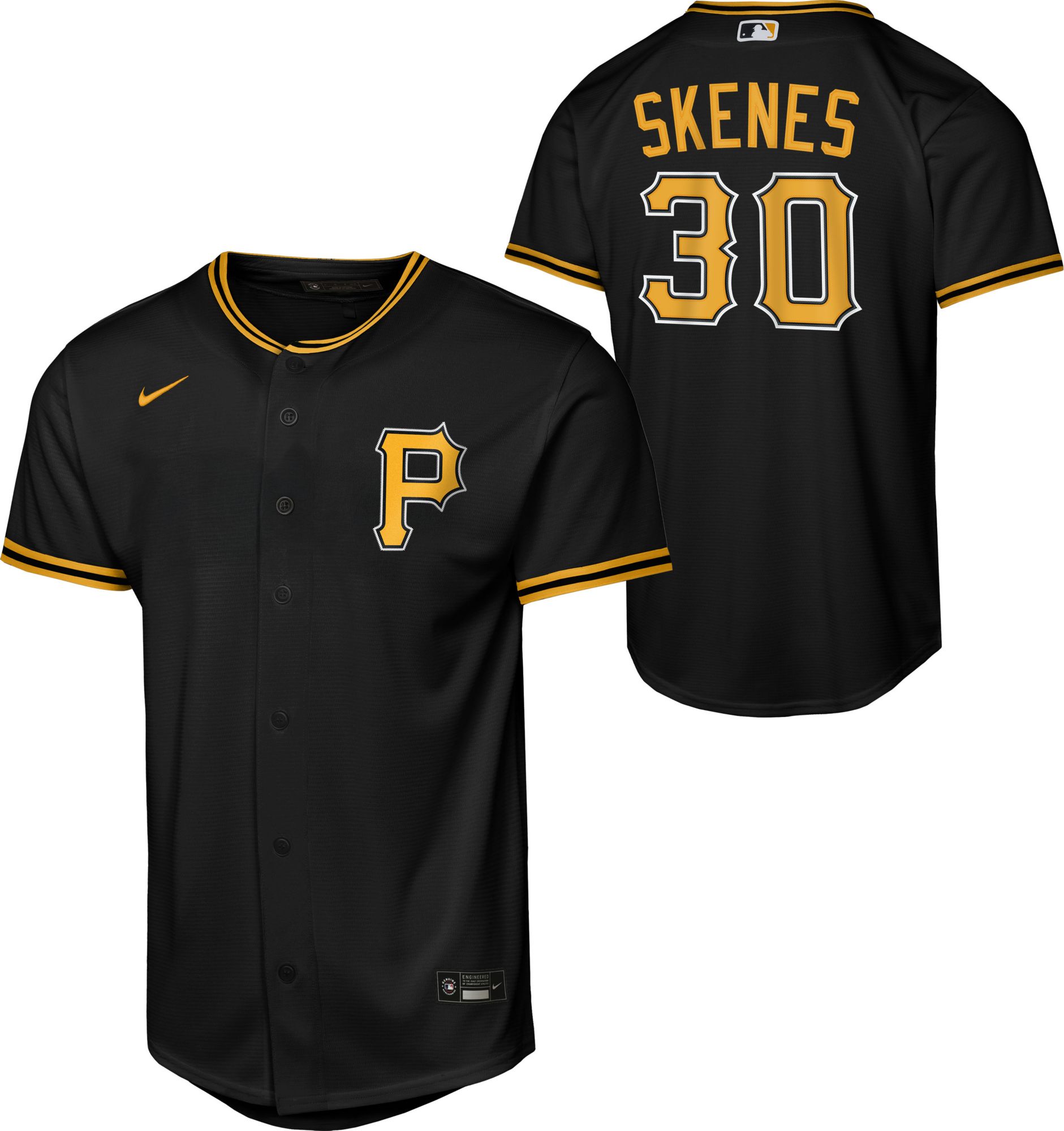 Nike Youth Pittsburgh Pirates Black Paul Skenes #30 Baseline