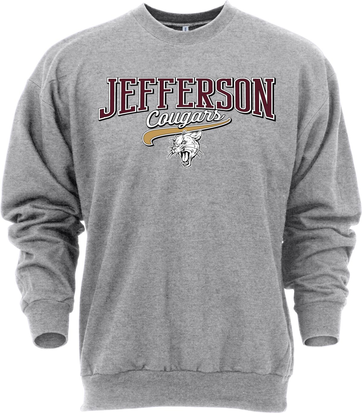 Ohiopyle Prints Adult Jefferson High School Grey Catch Crewneck