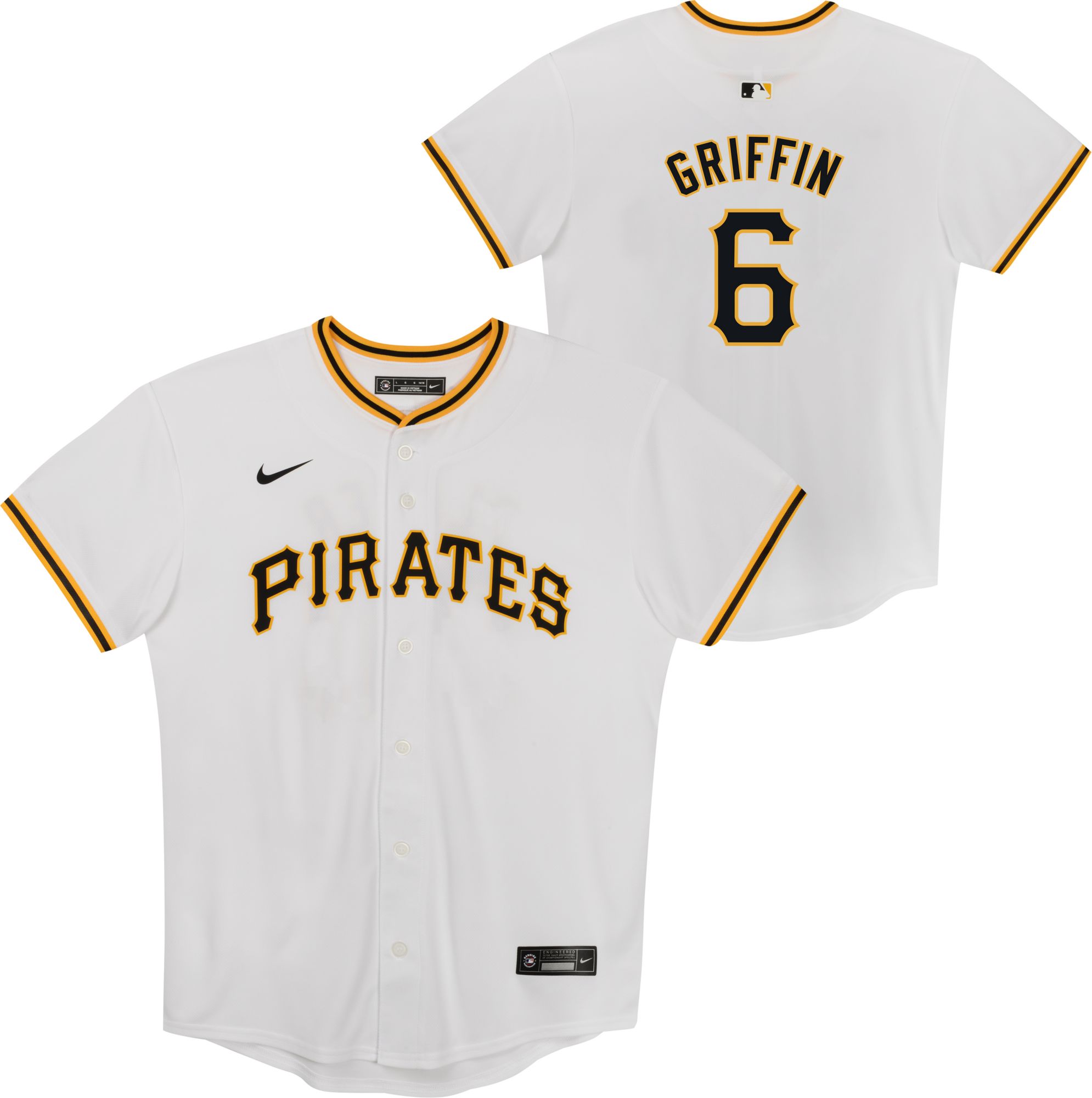 Nike Little Kids' Pittsburgh Pirates Konnor Griffin #6 Home White