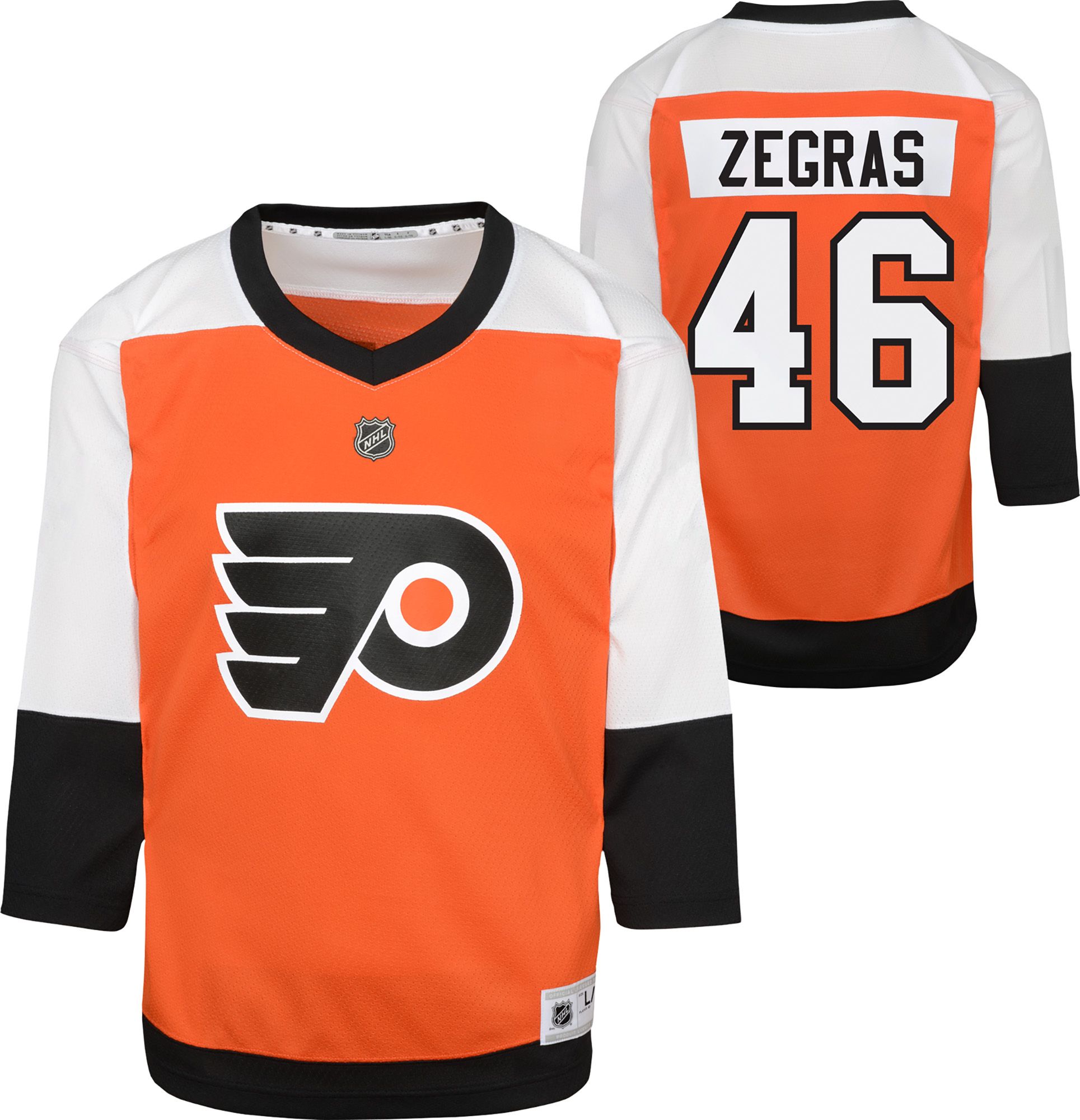 Birdog ユニフォーム 森愁斗 NHL Boys' Philadelphia Flyers Trevor Zegras #46 Orange Home