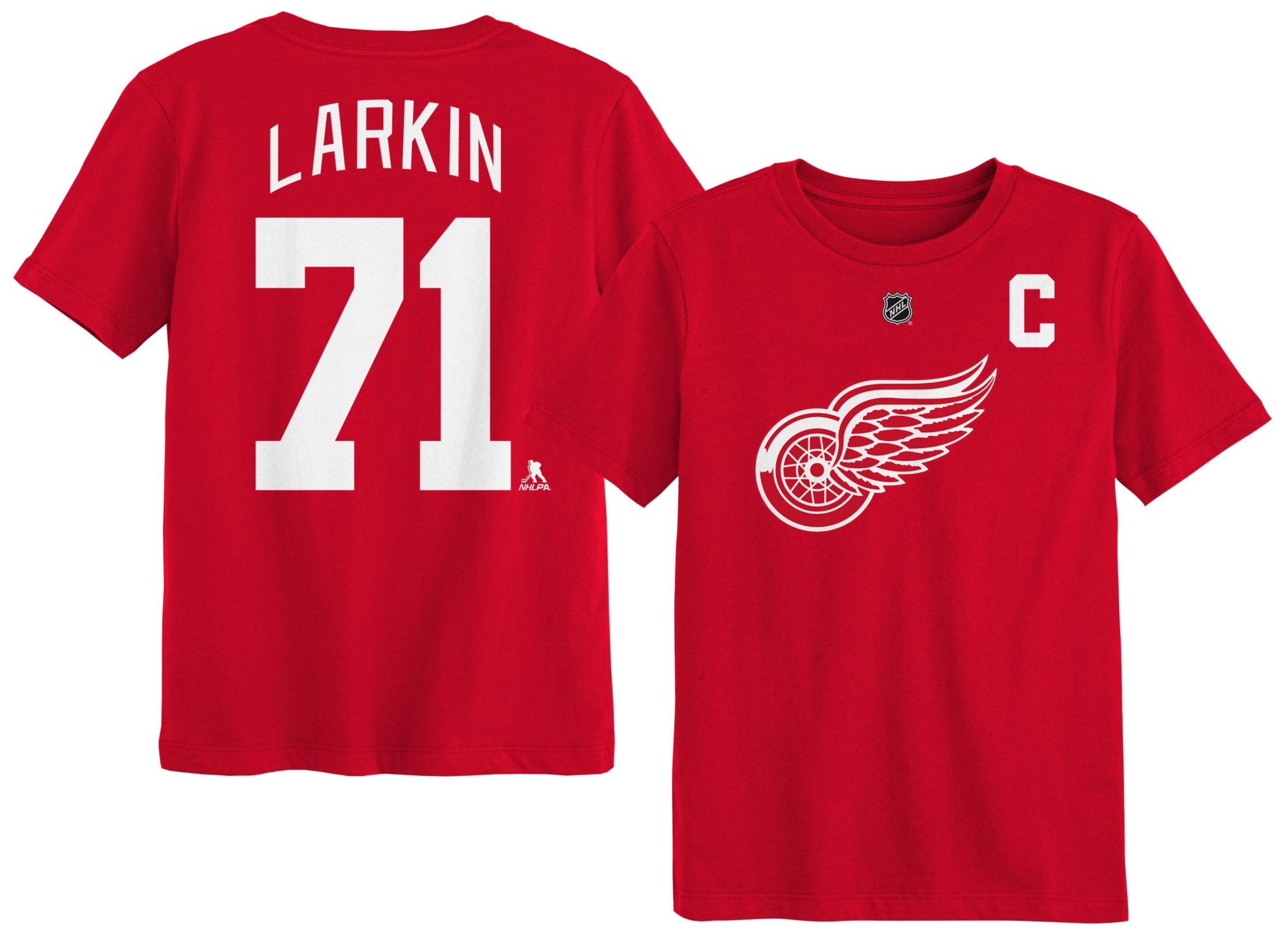 コカコーラ-レッドスパークスTシャツ 選手支給品（非売品） NHL Boys' Detroit Red Wings Dylan Larkin #71 University Red T