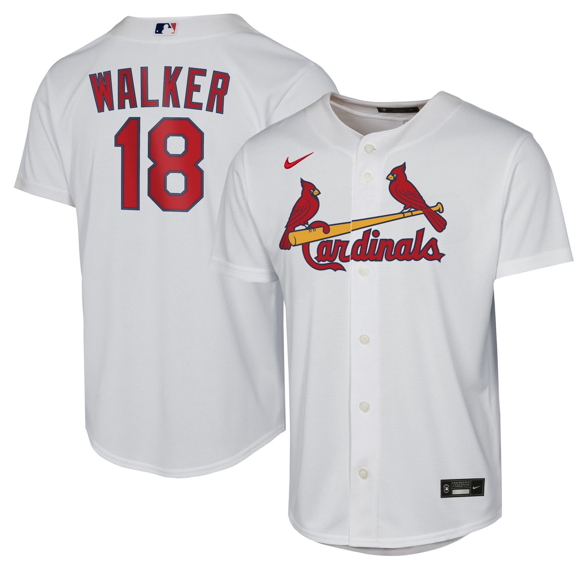 MLB Team Apparel Boys' St. Louis Cardinals White Jordan Walker #18