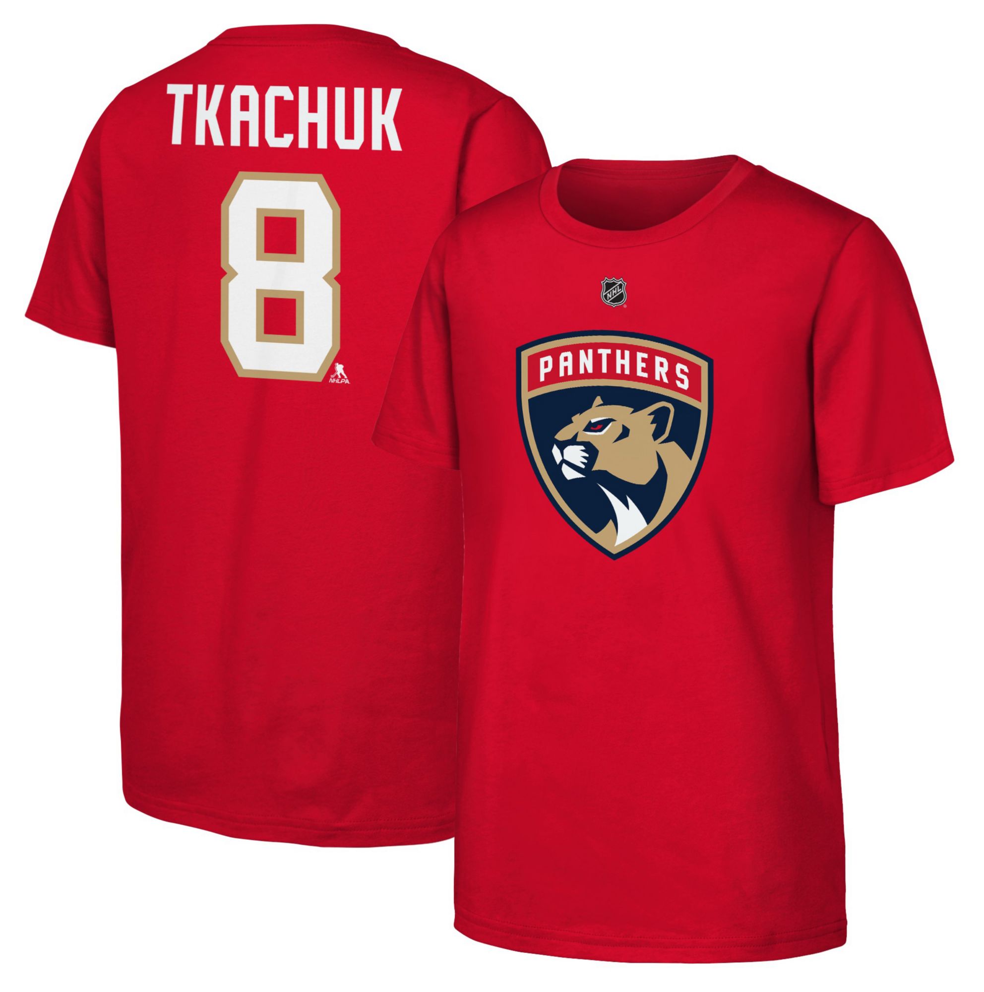 NHL Team Apparel Boys' Florida Panthers Red Brady Tkachuk #8 T
