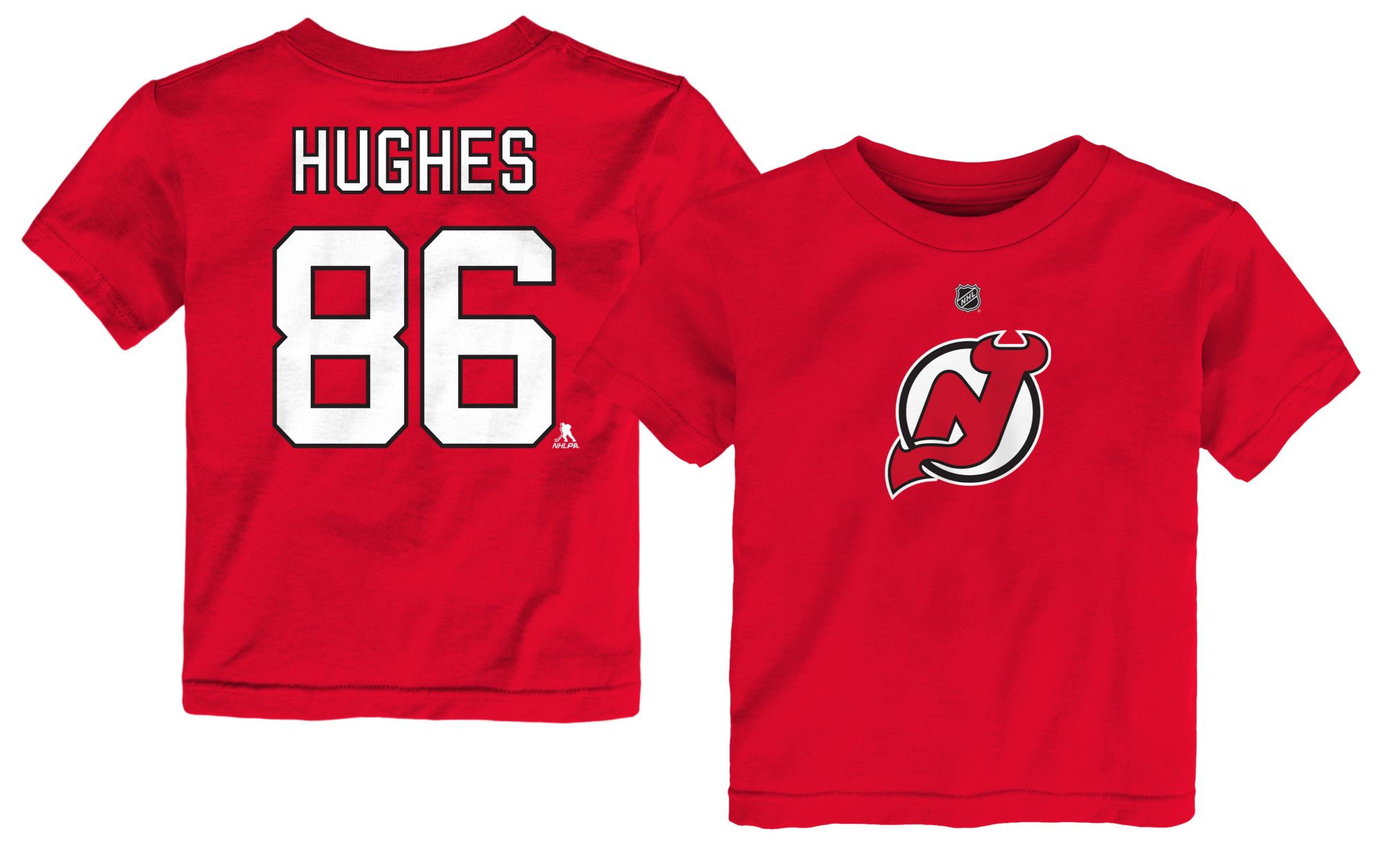 NHL Toddler New Jersey Devils Jack Hughes #86 University Red T