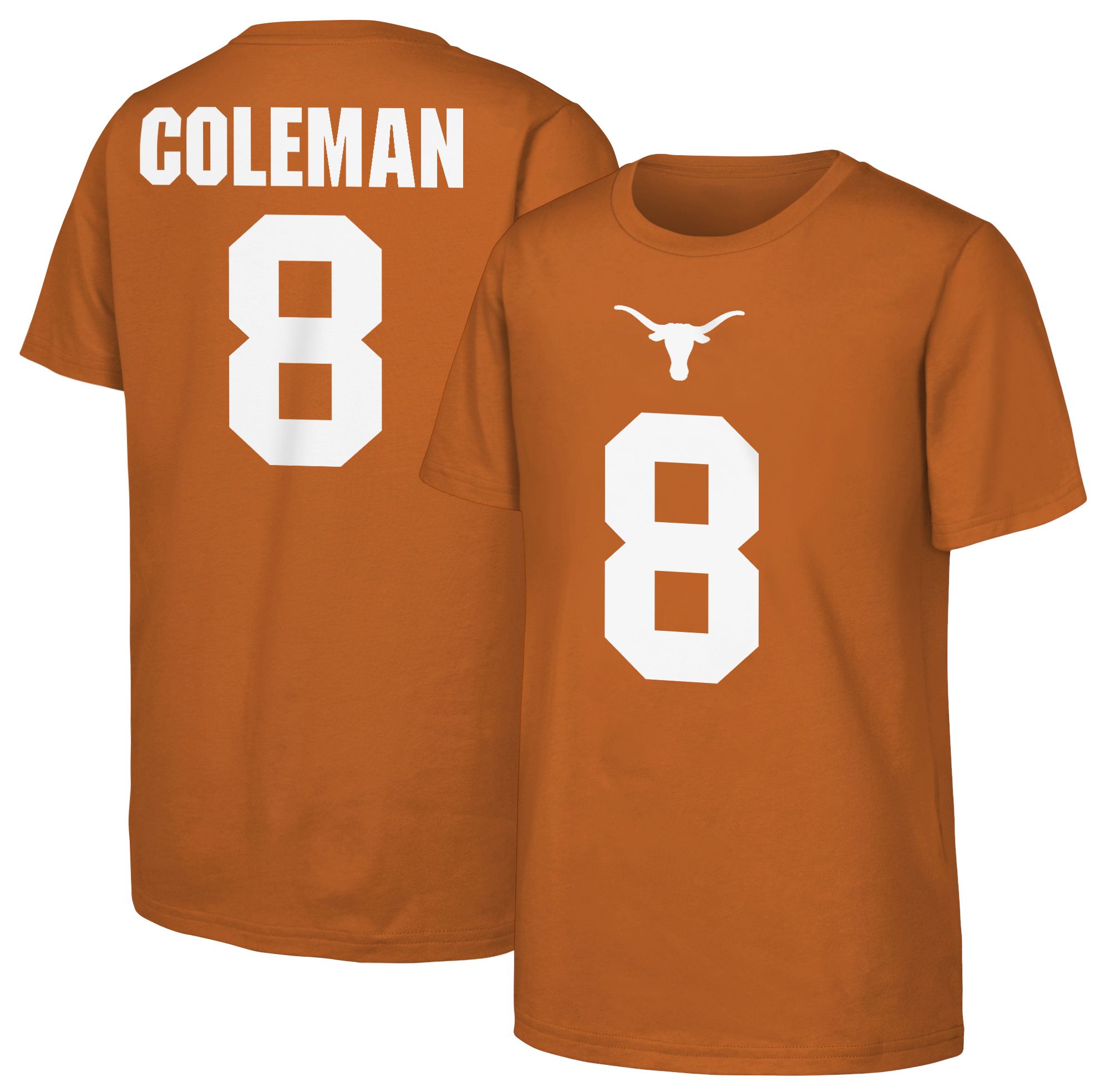 Champion SPENCER FOOTBALL 8 シャツ L サイズ NCAA Youth Texas Longhorns Brown Cam Coleman #8 T-Shirt | Dick's