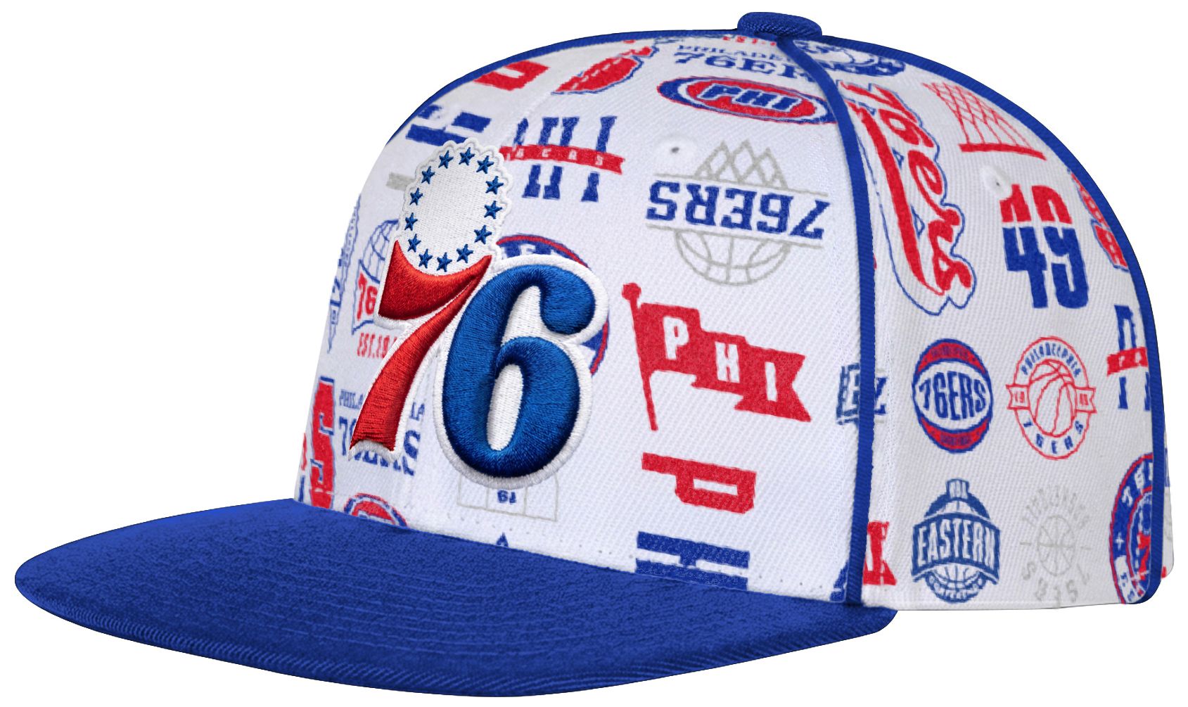 Outerstuff Youth Philadelphia 76ers White Piped Up Snapback