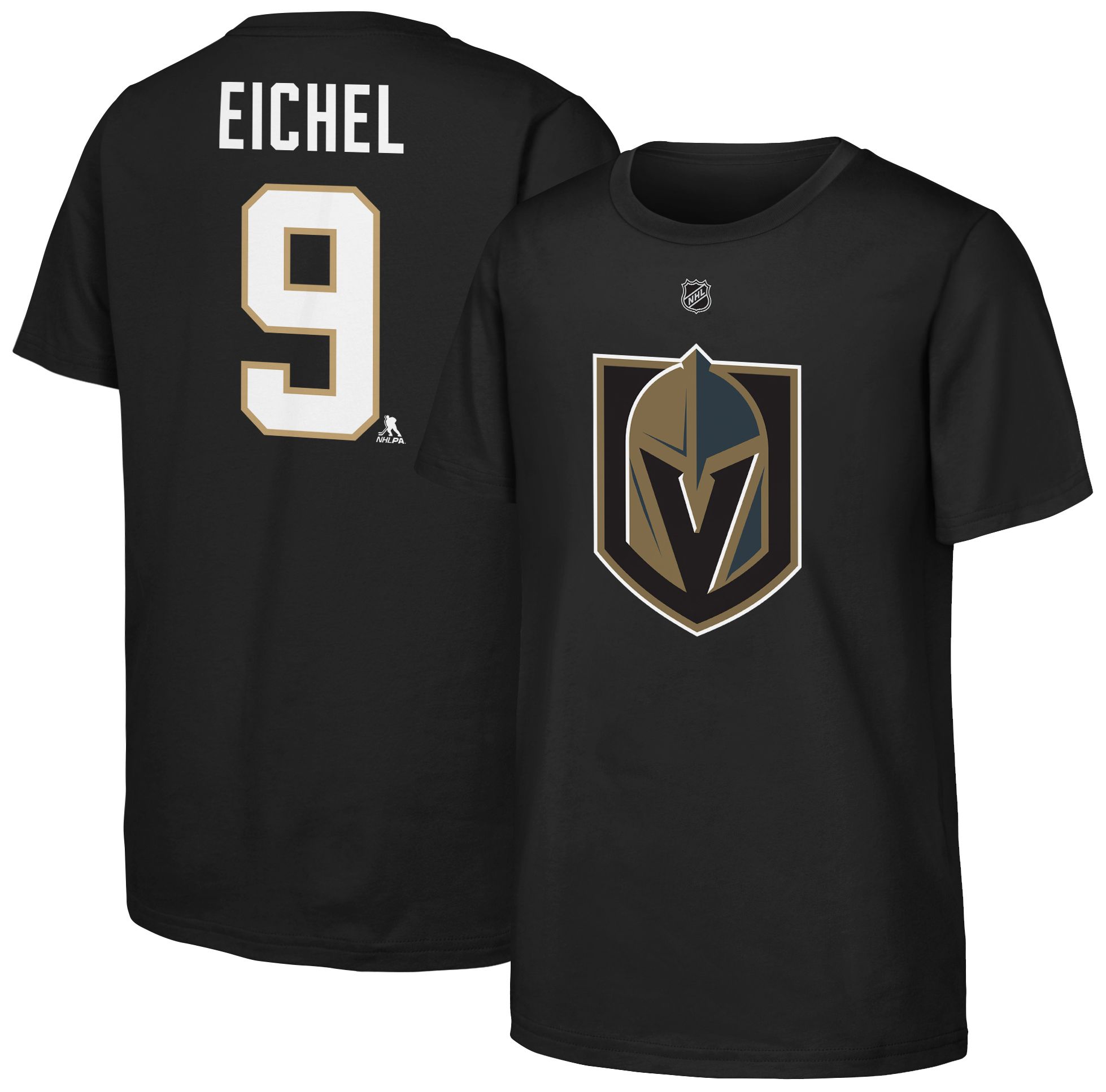 NHL Youth Vegas Golden Knights Jack Eichel #9 Black T-Shirt