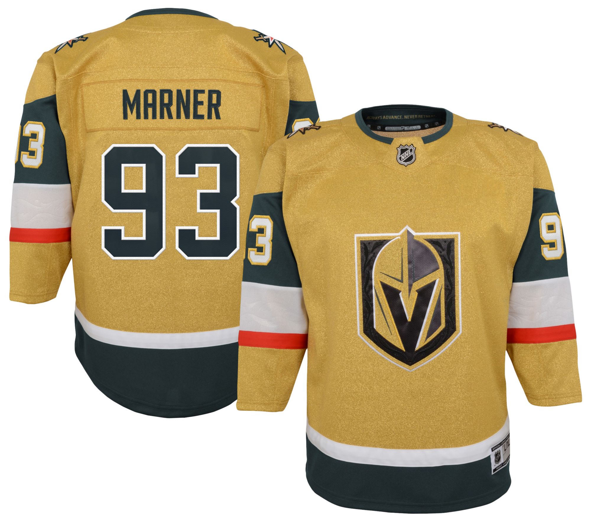 NHL Youth Vegas Golden Knights Mitch Marner #93 Gold Home Premier