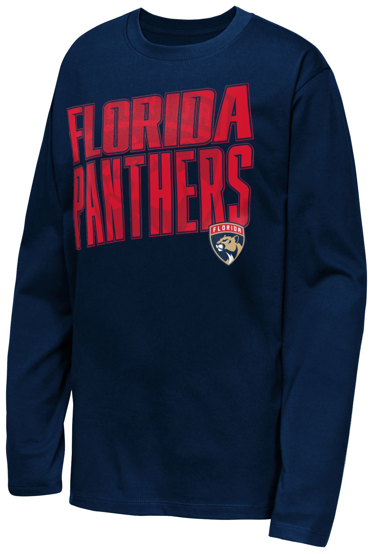 Panasonic Panthers 練習Tシャツ NHL Youth Florida Panthers Navy Set the Tone Long Sleeve Shirt
