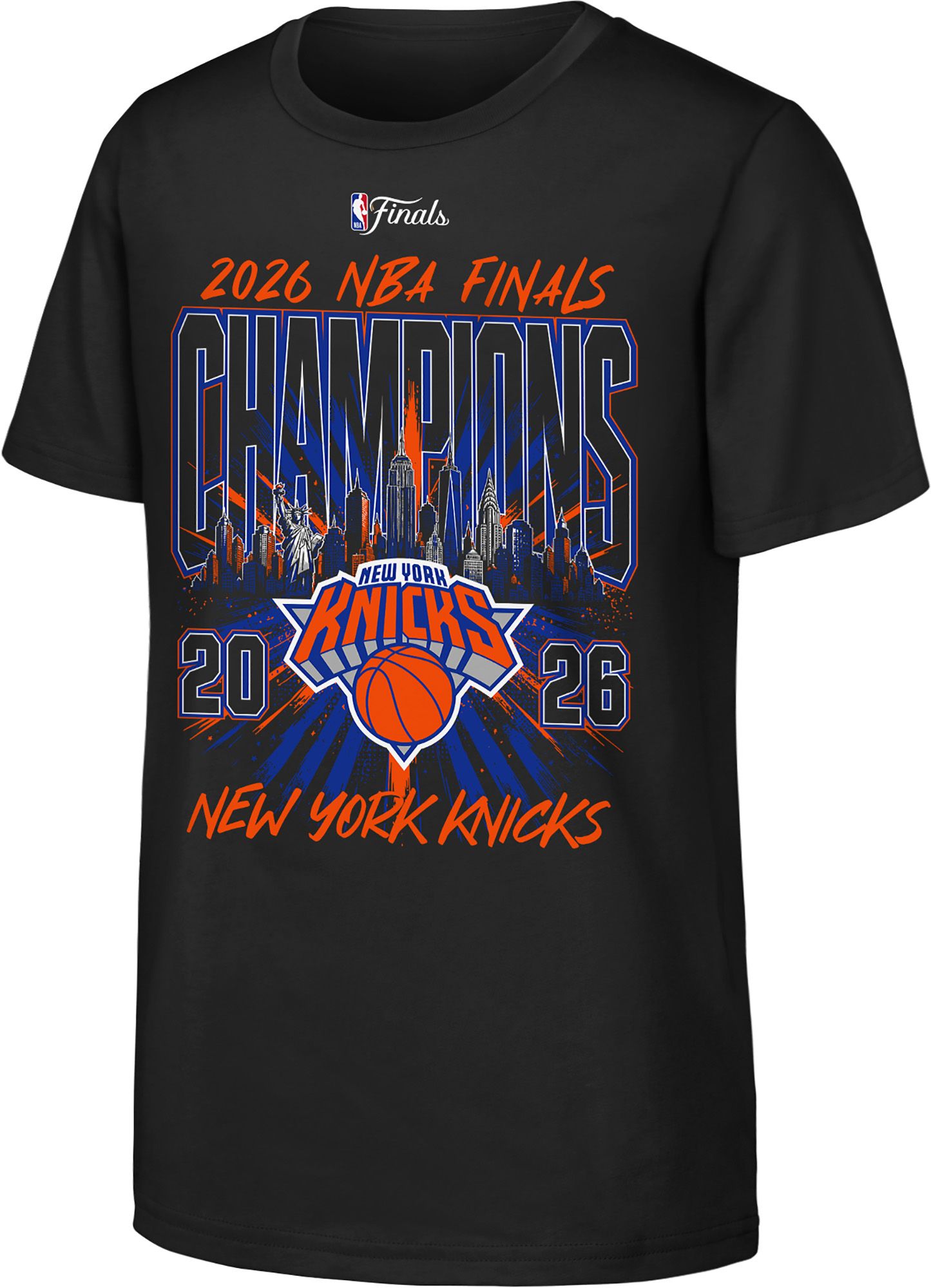 ニューヨークヤンキース ユニフォームRussellAthletic USA国旗 NBA Youth 2026 NBA Champions New York Knicks Fireworks T-Shirt
