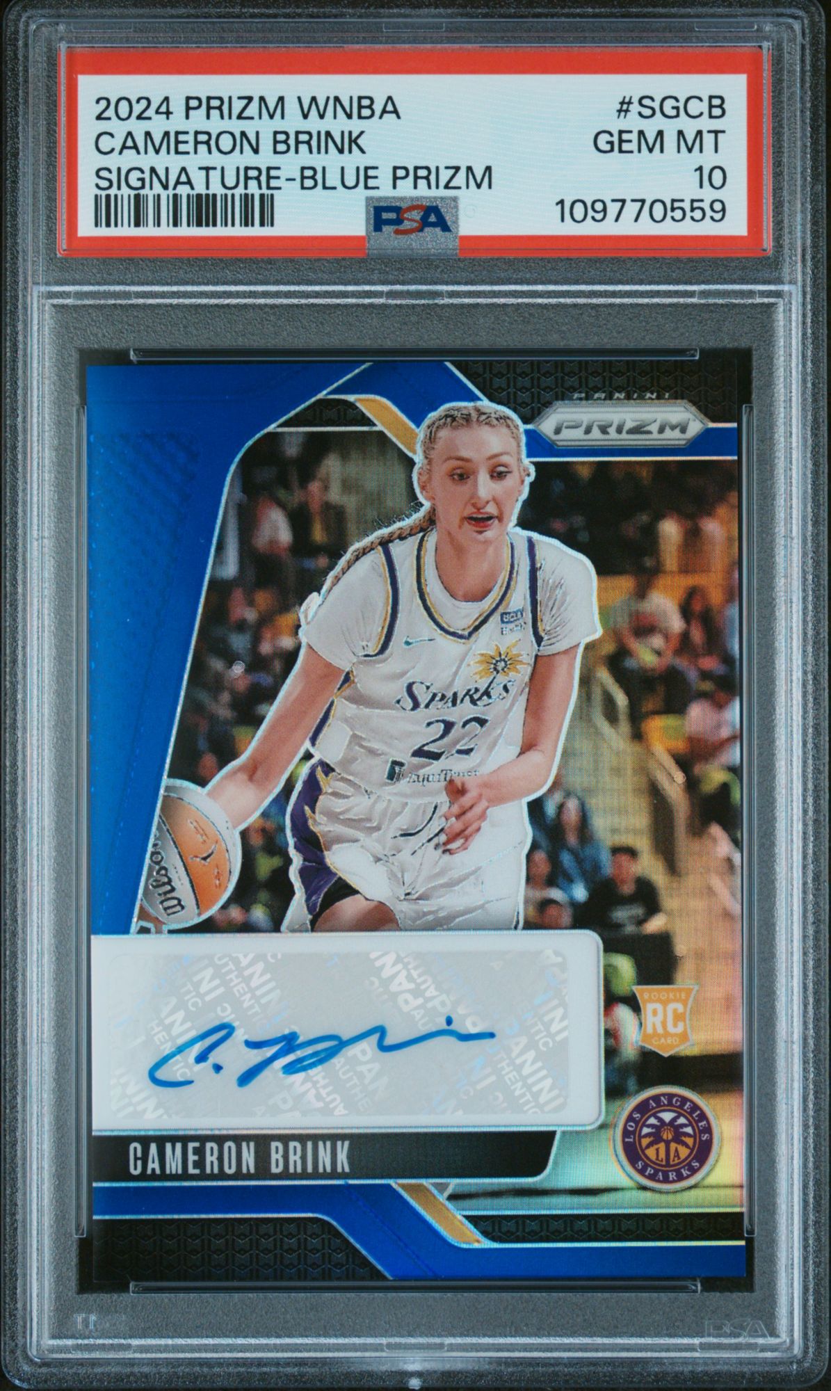 2024 Panini Prizm WNBA Signatures SGCB Cameron Brink Blue Prizm